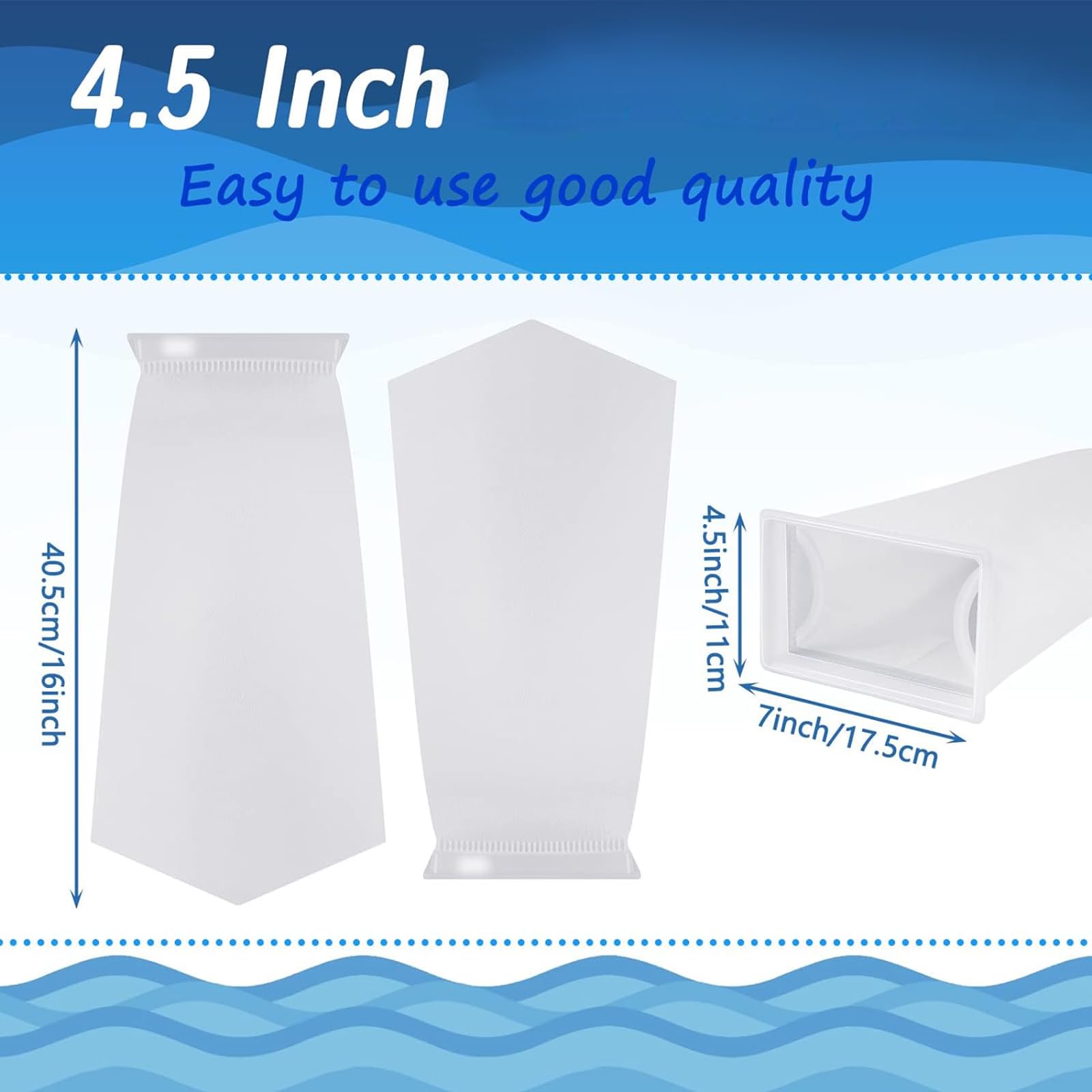 Tranqun 4-Pack 200μm Aquarium Filter Socks 7x4.5