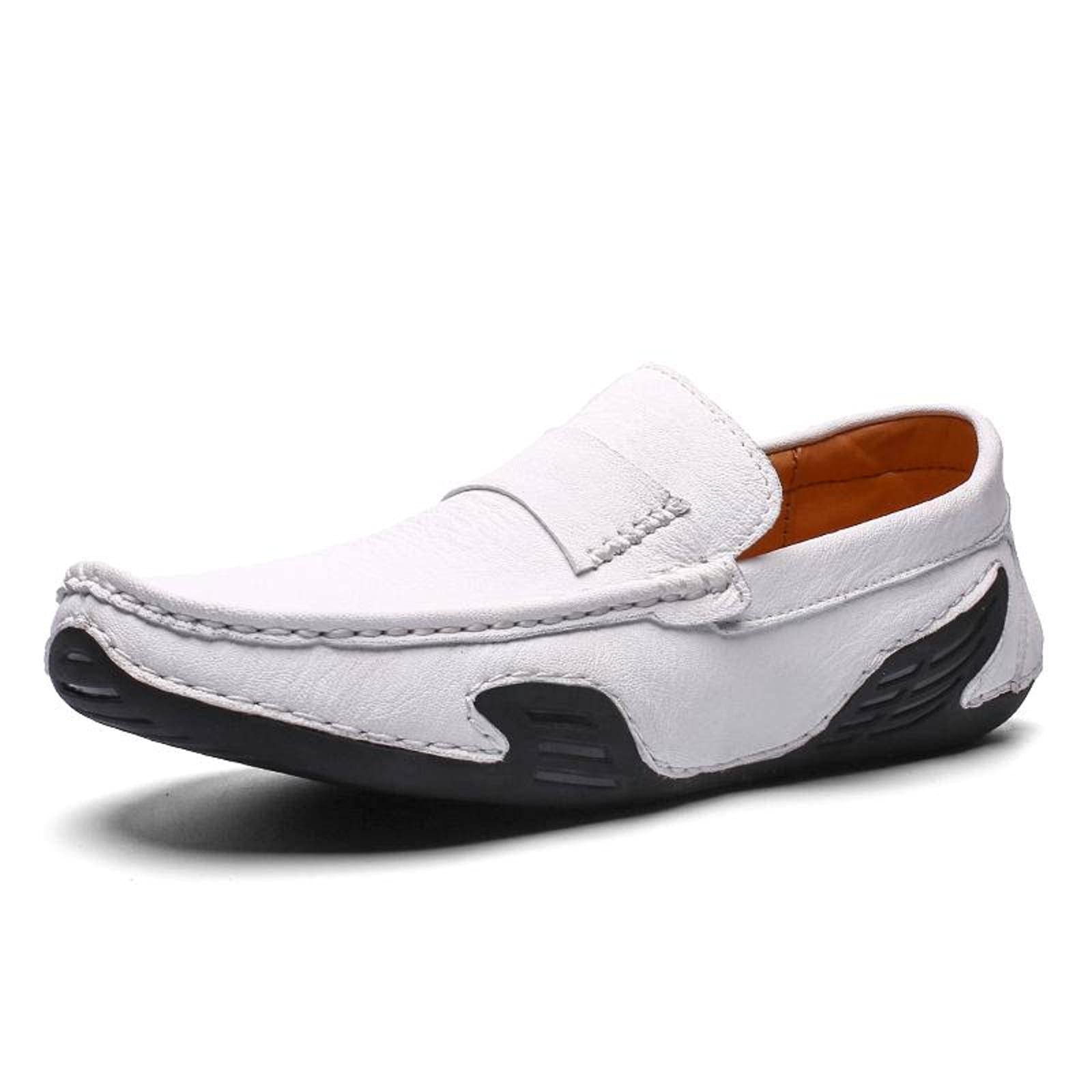 **Handmade Vintage Leather Loafers for Men - Casual Moccasin Flats - Comfortable & Stylish for Work, Travel & Everyday Wear**