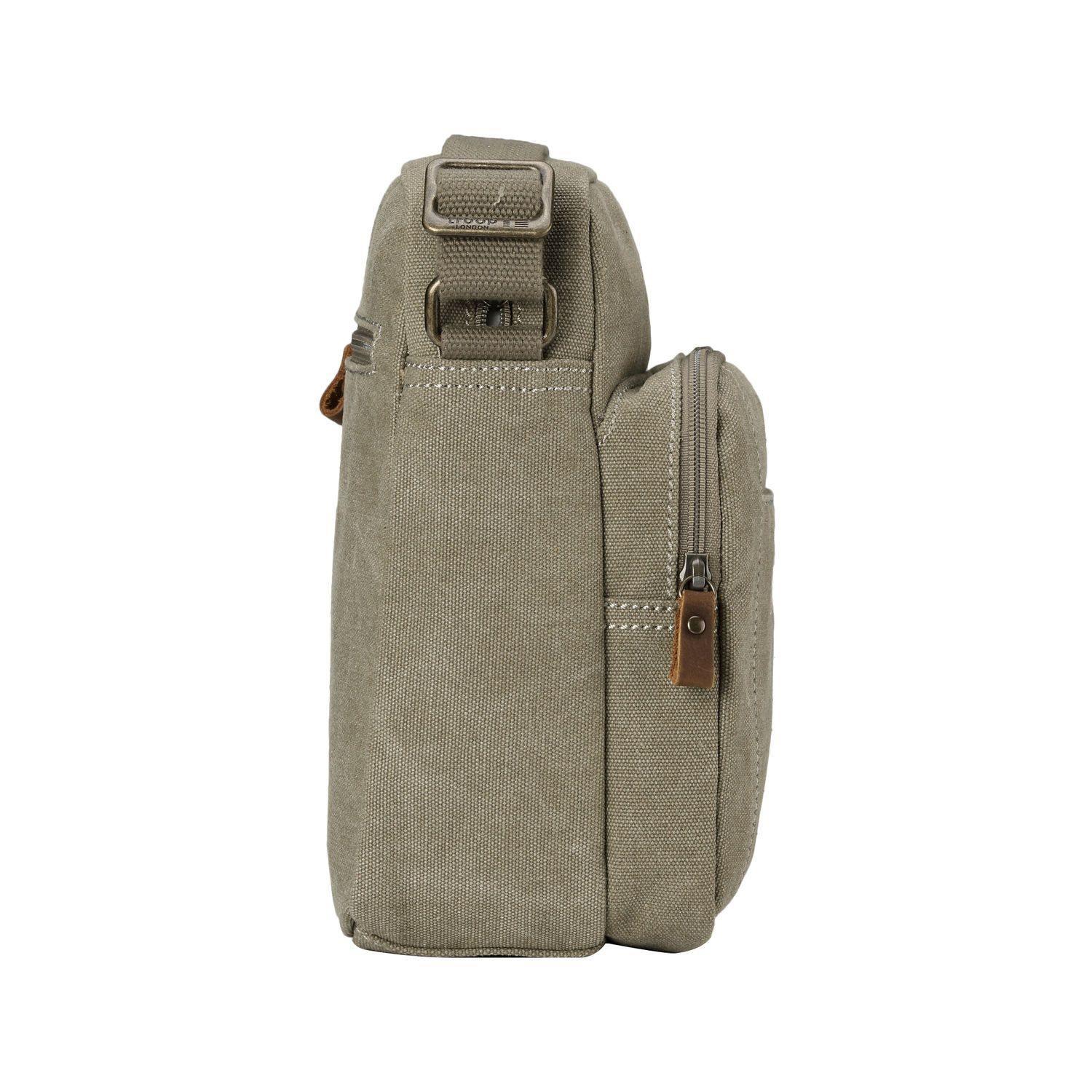 TRP0370 Troop London Classic Canvas Crossbody Bag for Men & Women - Stylish & Durable Everyday Shoulder Bag for Work, Travel & Casual Outings