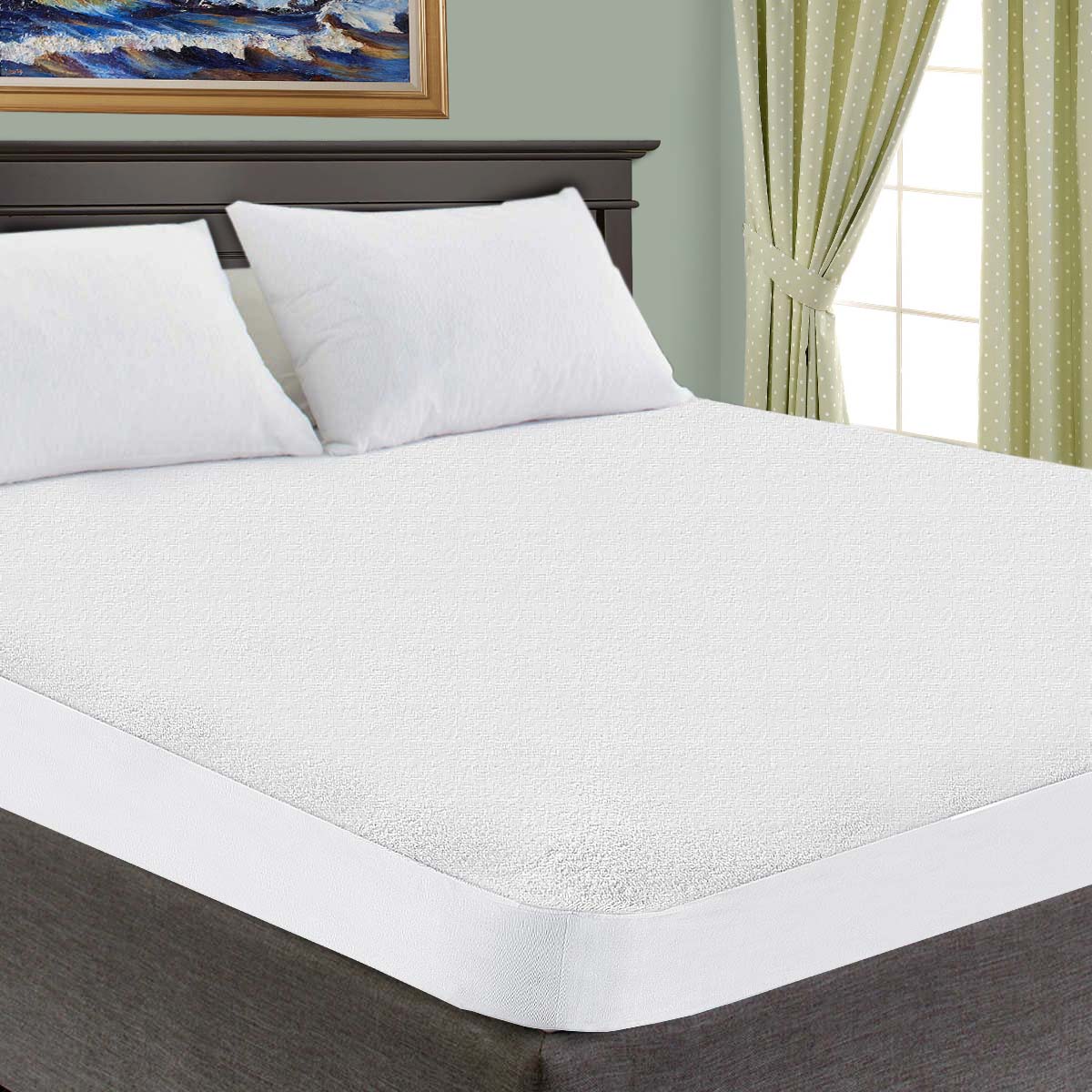 Hypoallergenic Waterproof Cotton Mattress Protector - Fitted Bed Sheet for Allergy Relief & Bedwetting Protection | Ideal for Kids, Adults & Sensitive Skin