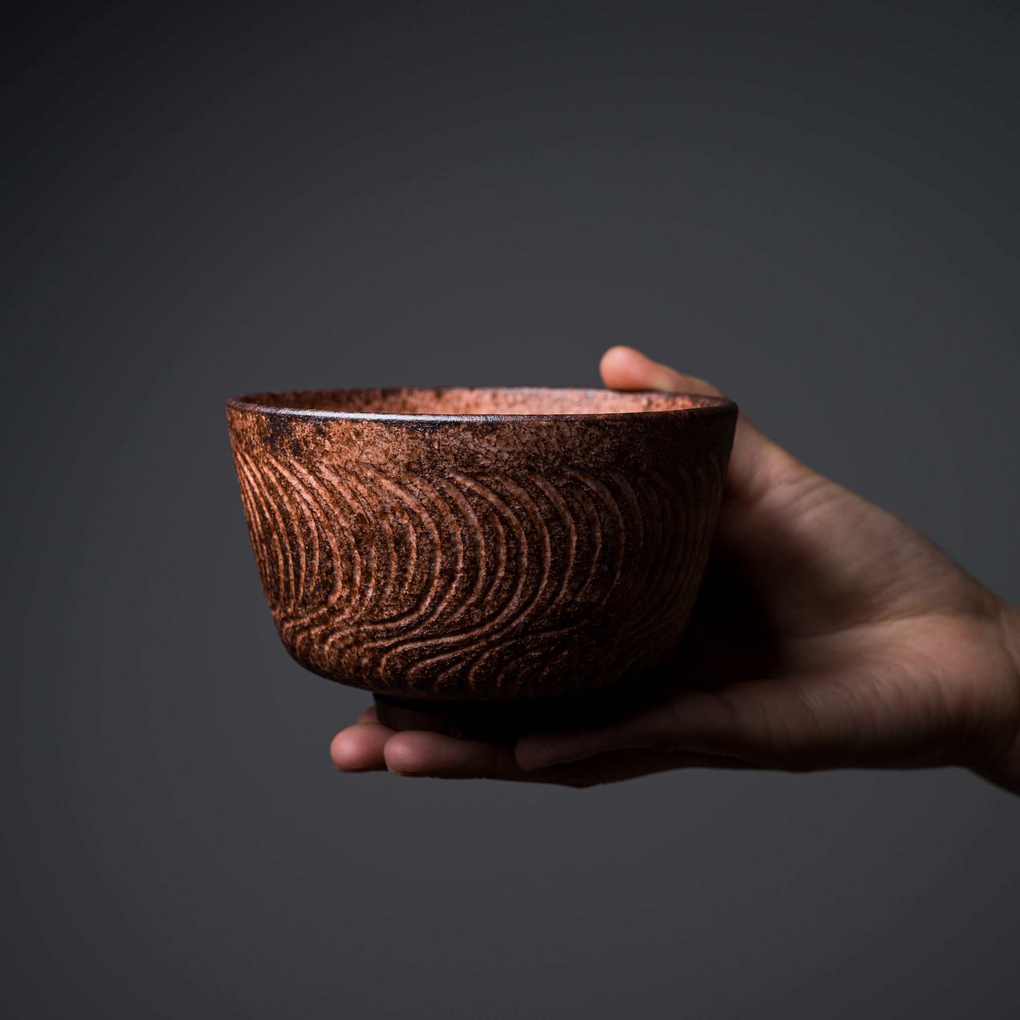 Handmade Kyo Kiyomizu Ware Matcha Bowl - Nejiri Sogimon Reddish Brown Ceramic Tea Cup | Authentic Japanese Tea Ceremony Accessory for Matcha, Green Tea & Zen Meditation