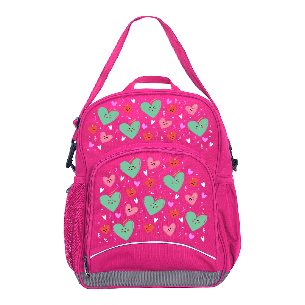 Sweet Hearts Kindy Backpack for Kids - Cute Heart Print School Backpack for Girls & Boys - Perfect for Preschool, Kindergarten & Travel