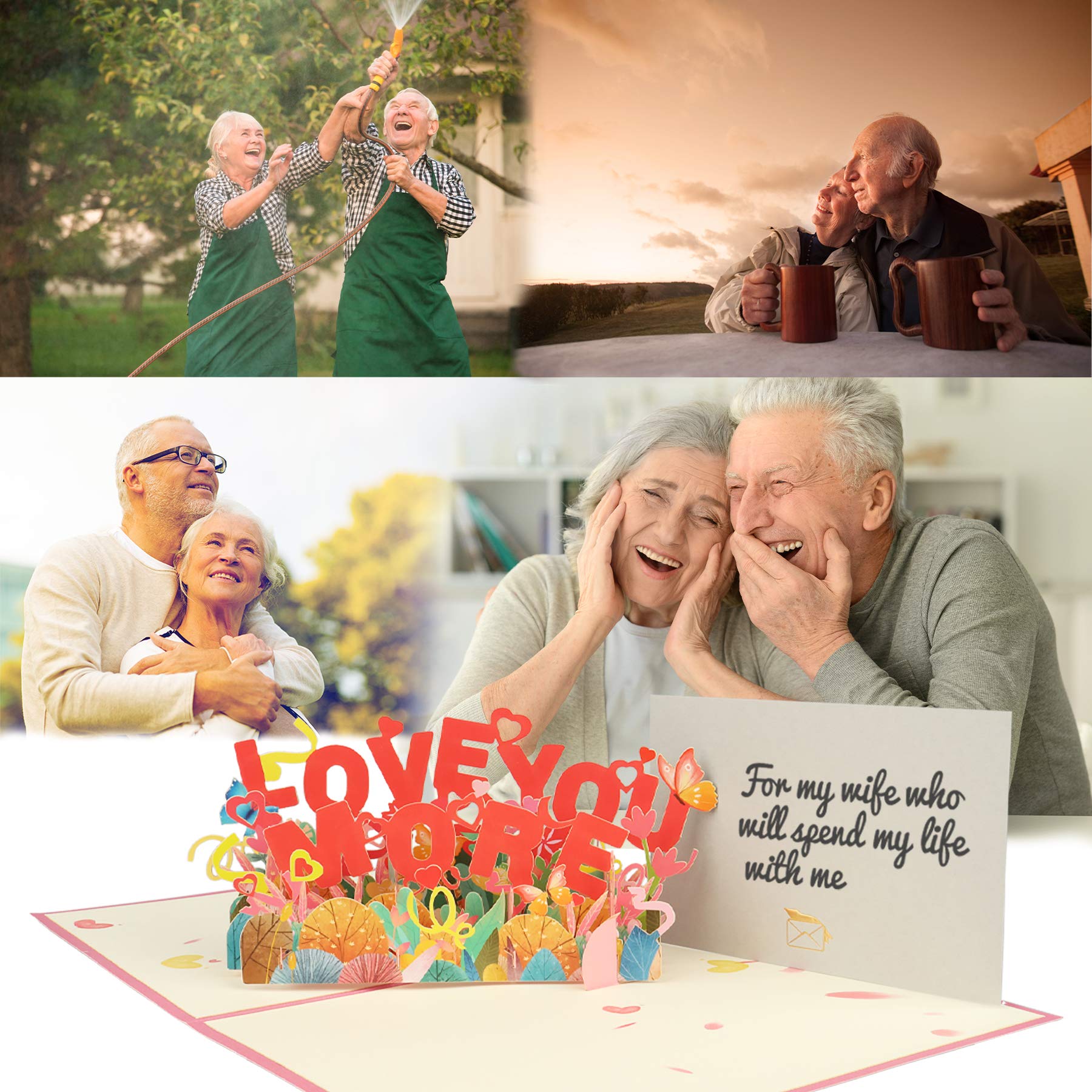 3D Handmade Pop Up Greeting Card for Women - Valentine's Day, Anniversary, Birthday, Mother's Day Gift for Wife, Lover, Her (Perfect for Wedding Anniversaries & Romantic Occasions)
