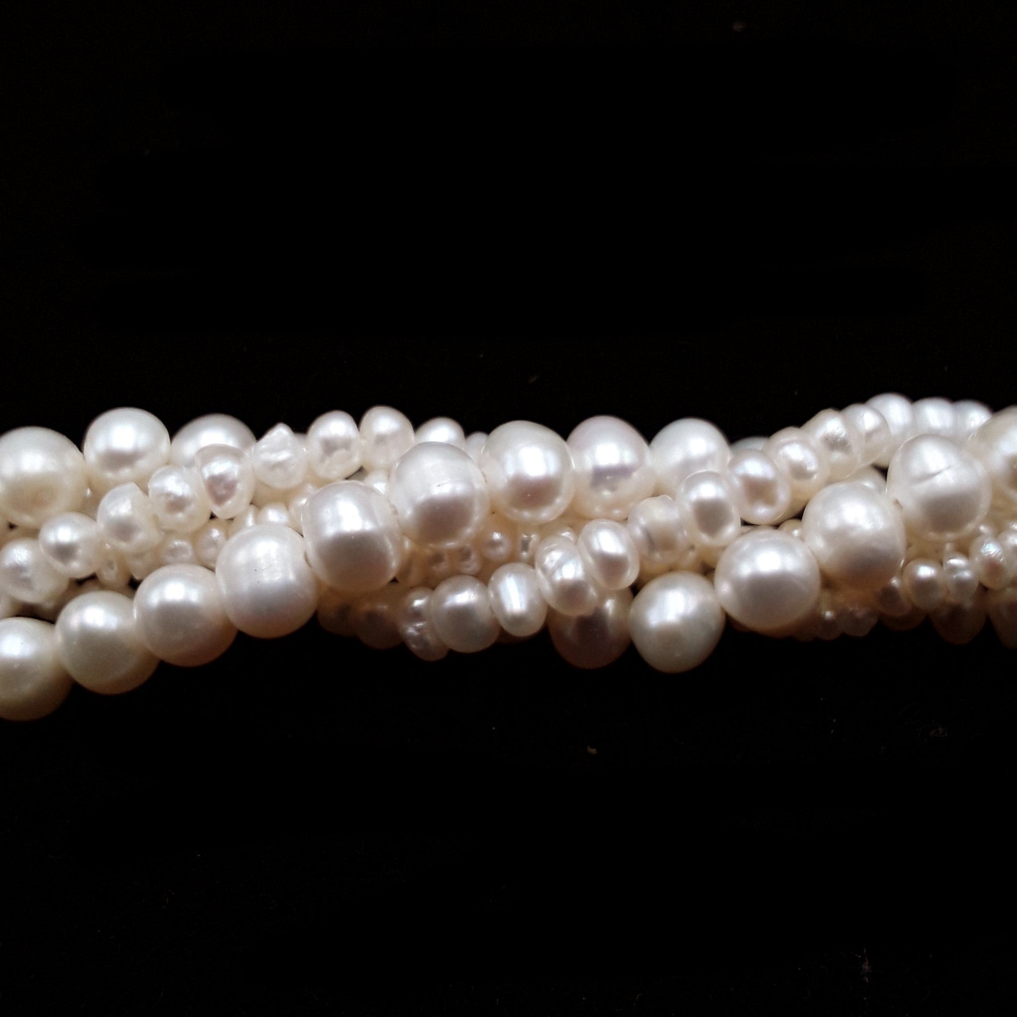 Freshwater Pearl White Potato Rondelle Button Beads 2x3mm 3x4mm 5x6mm 15.5 Inch Strand - Perfect for Jewelry Making, DIY Crafts, Bracelets & Necklaces