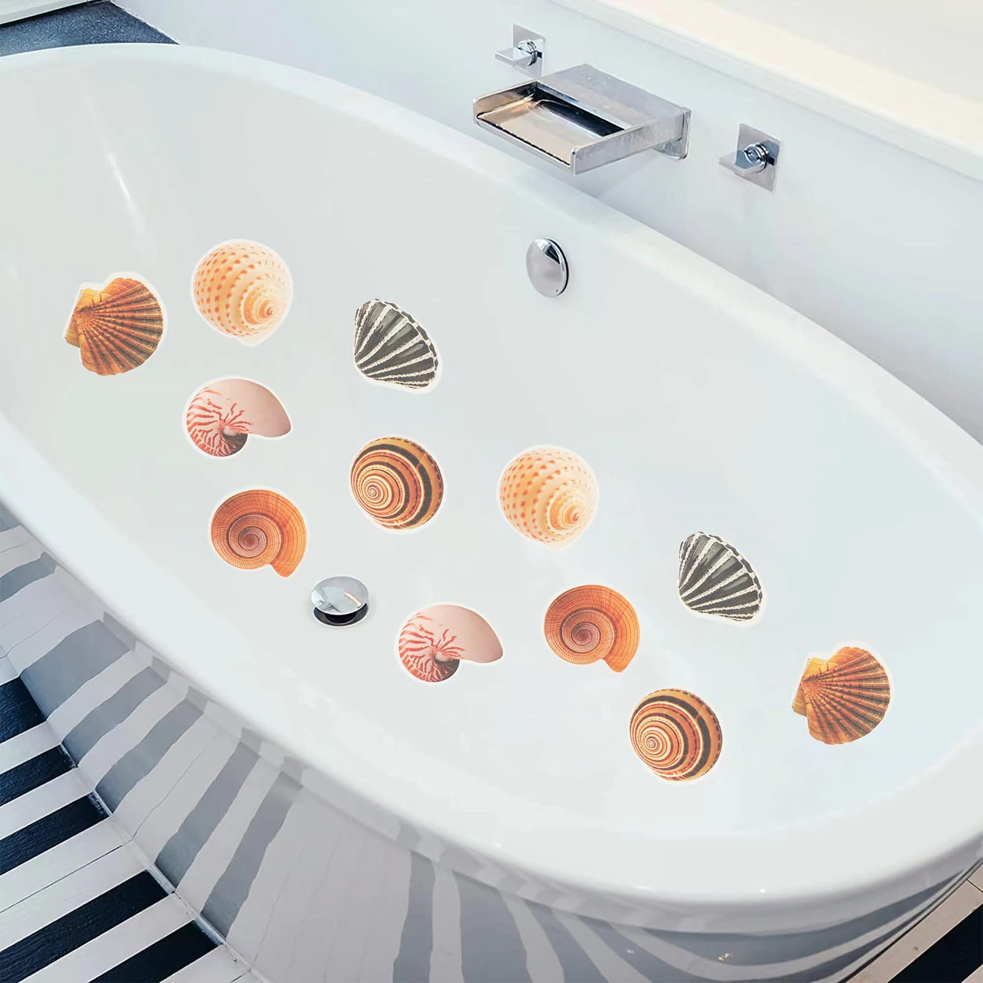 24-Pack Non-Slip Bathtub Stickers for Kids & Adults - Anti-Slip Shower Safety Stickers with Strong Adhesive - Waterproof Bath Mat Alternative for Shower Floors, Bathtubs & Pool Decks - Perfect for Family Bathroom Safety and Wet Surface Protection