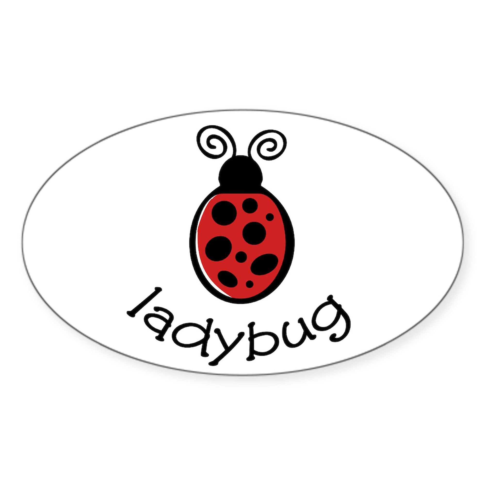 Ladybug Oval Car Bumper Sticker - Decorate Your Vehicle