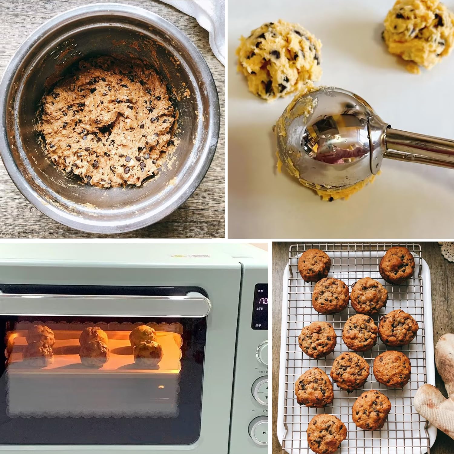 1 Tbsp Small Cookie Scoop for Baking - Durable Stainless Steel Cookie Dough Scoop with Soft Grip & Comfortable Trigger Release - Perfect for Cookies, Ice Cream, Muffins, Melon Balls & Meatballs - Essential Baking Tool for Home & Professional Kitchens