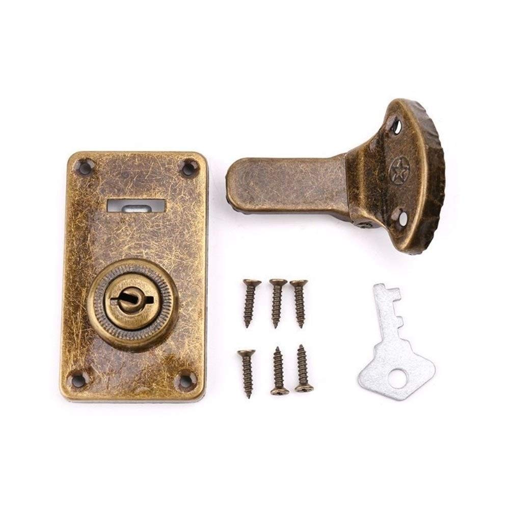 Vintage Bronze Tone Leather Suitcase Buckle Box - Antique Metal Lock & Toggle Hasp Latch for Luggage, Chests & Trunks - Perfect for Travel, Storage & Home Decor