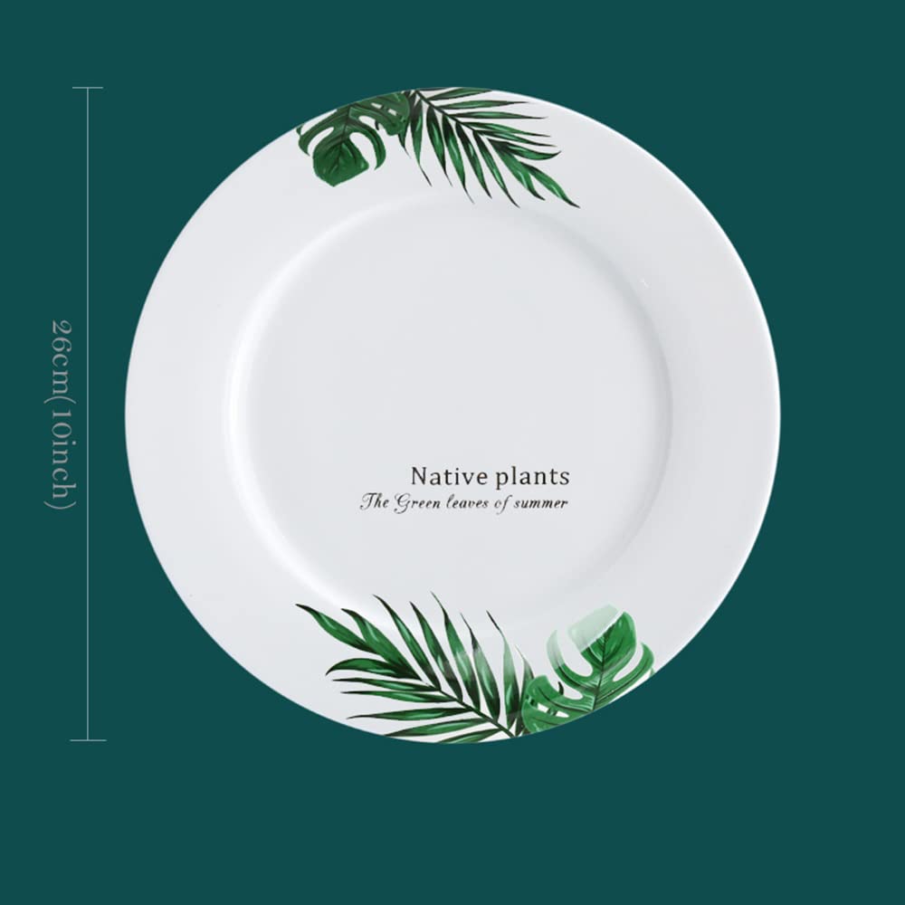 4-Piece Round Stoneware Dinnerware Set - 10-Inch Dishwasher Safe Plates for 4 - Perfect for Family Dinners, Restaurants & Entertaining Guests