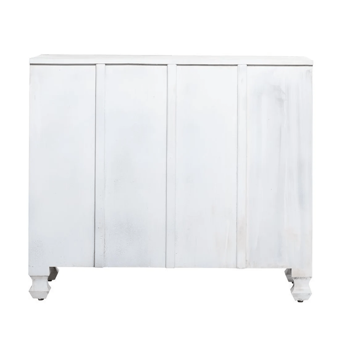Hand Carved Lotus Wooden Storage Cabinet - White | Elegant Home Decor for Living Room, Bedroom & Entryway Organization