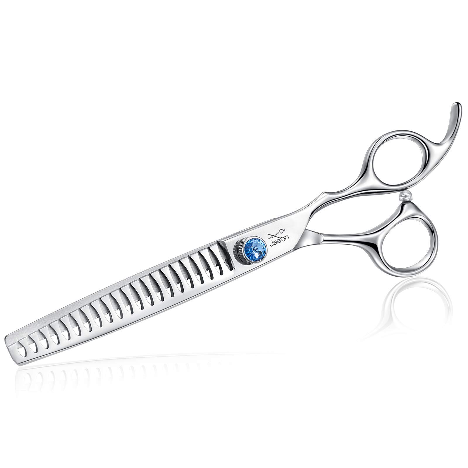 **JASON 7-Inch Professional Dog Grooming Shears – 21 Teeth Texturizing & Thinning Scissors for Pets – Ergonomic Offset Handle for Comfort – Sharp Blending Shears for Cats & Dogs – Perfect for Home & Salon Grooming**