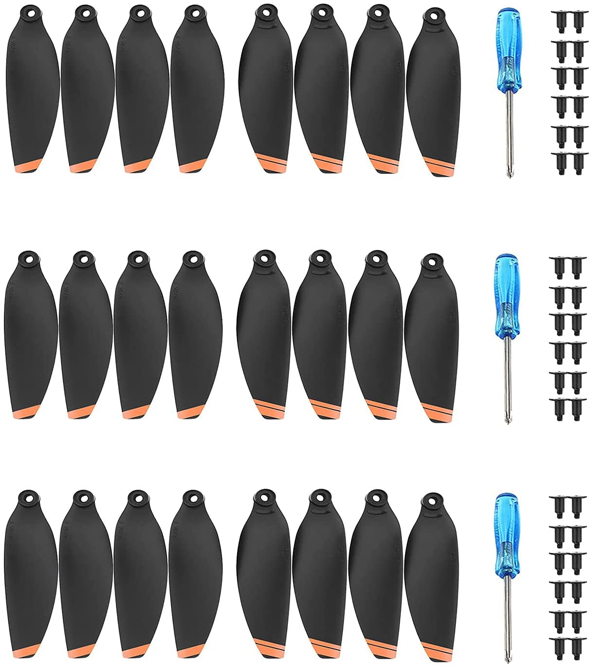 (24 Pcs) DJI Mini 2/Mini SE/Mini 2 SE/Mini 4K Drone Replacement Propellers - Low-Noise Quick-Release Blades Compatible with Mavic Mini 2/Mini SE/4K - Orange Props Accessories for Aerial Photography & Outdoor Adventures