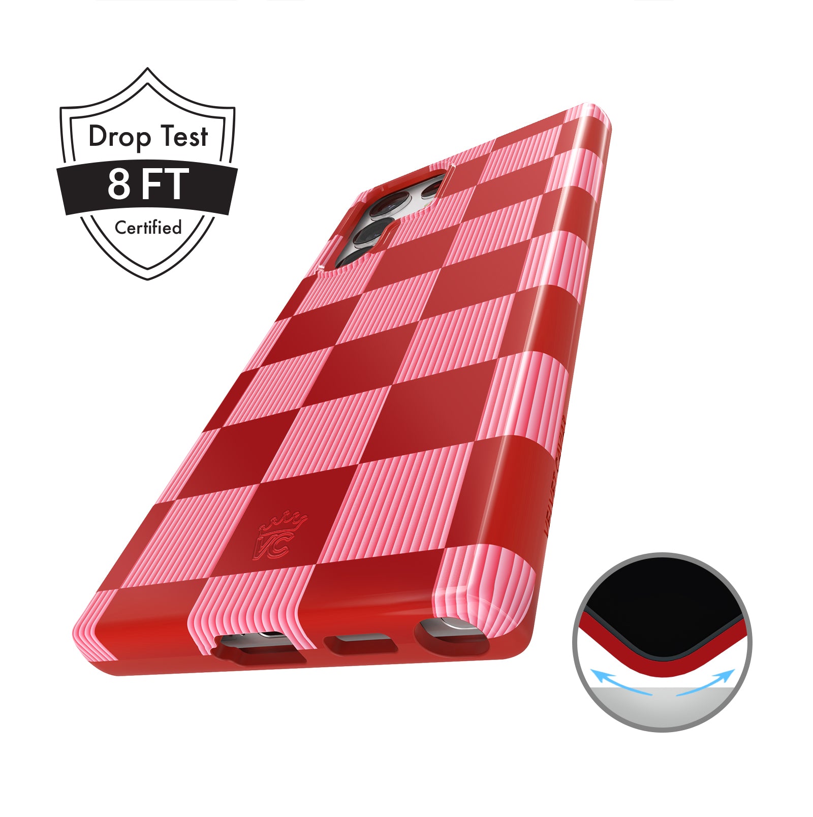Rose Vibe Checkered Samsung Phone Case - Trendy Protective Cover for Samsung Galaxy [Model] - Perfect for Everyday Use, Travel & Style Protection