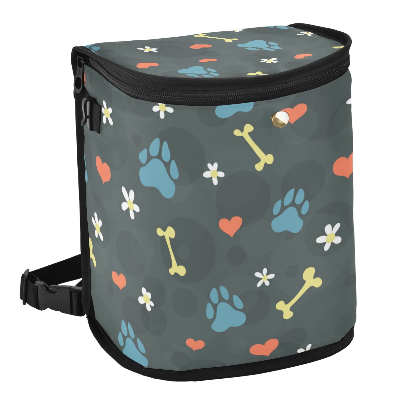 J JOYSAY Collapsible Hanging Car Trash Can - Leakproof Portable Garbage Bag with Paw Prints for Dogs, Perfect for Mini Van, Truck & SUV - Keep Your Vehicle Clean During Road Trips & Daily Commutes