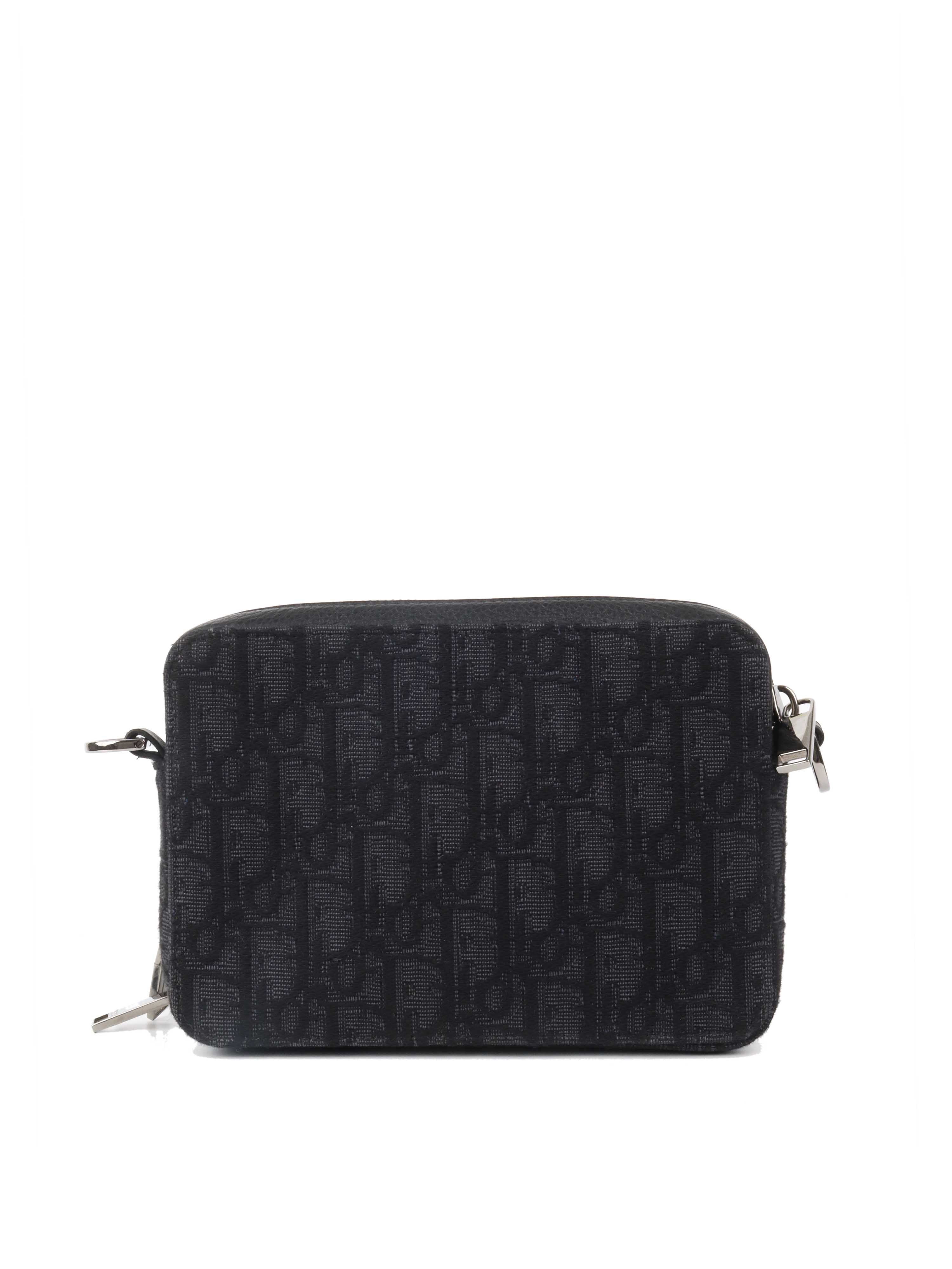 Dior Oblique Jacquard Pouch with Adjustable Strap - Black Luxury Crossbody Bag for Women | Perfect for Everyday Use, Travel & Special Occasions