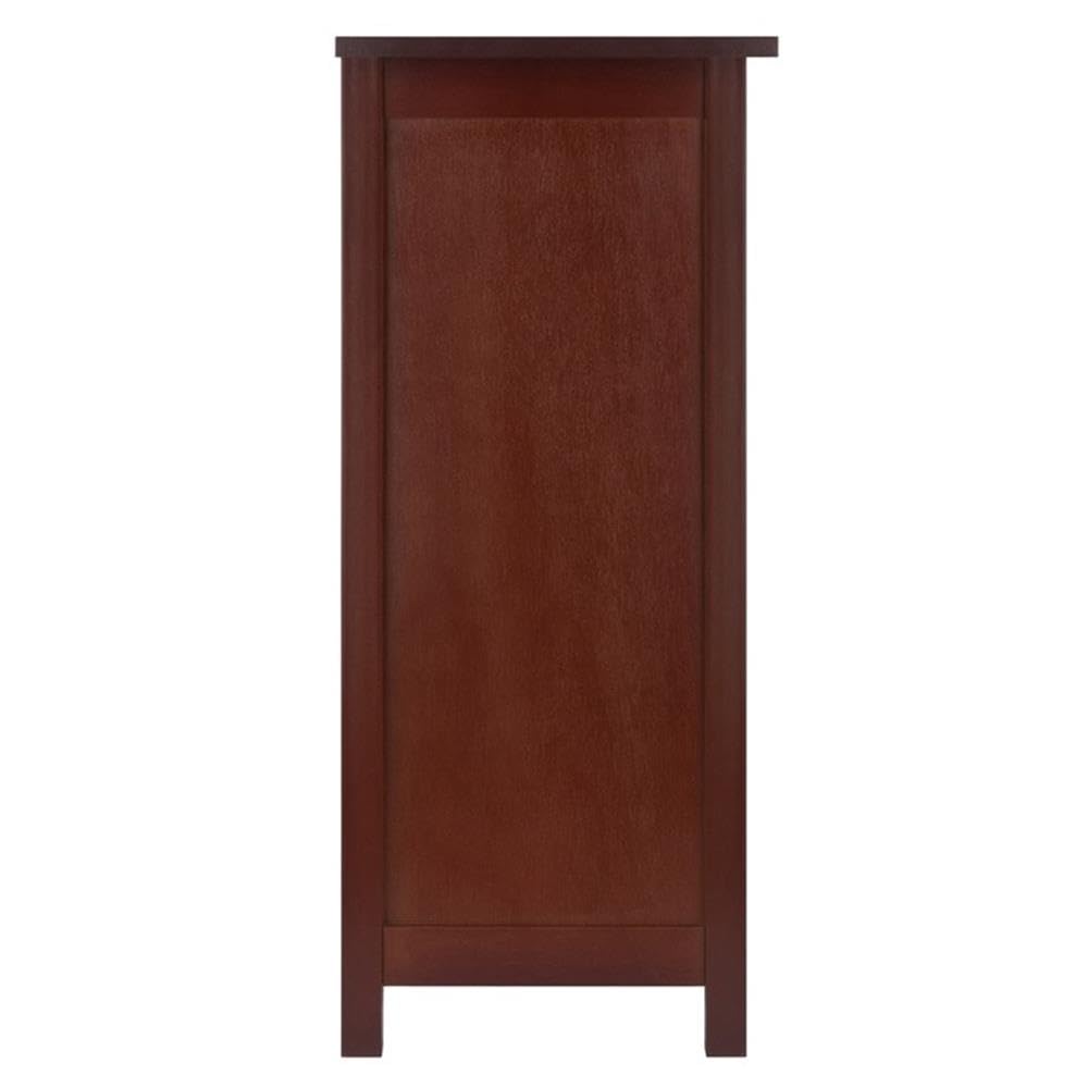 Winsome Wood Milan 4-Piece Storage Shelf with 3 Foldable Woven Baskets in Walnut Finish - Space-Saving Organizer for Bedroom, Bathroom, or Office