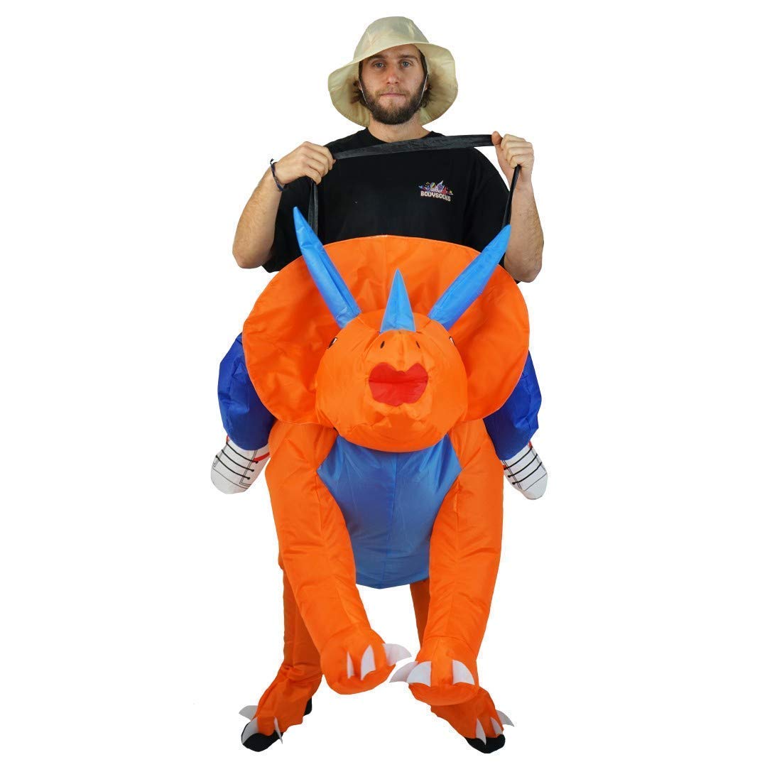 Jurassic Dinosaur Triceratops Inflatable Costume for Adults - One Size Fits Most | Perfect for Halloween Parties, Cosplay Events & Themed Celebrations
