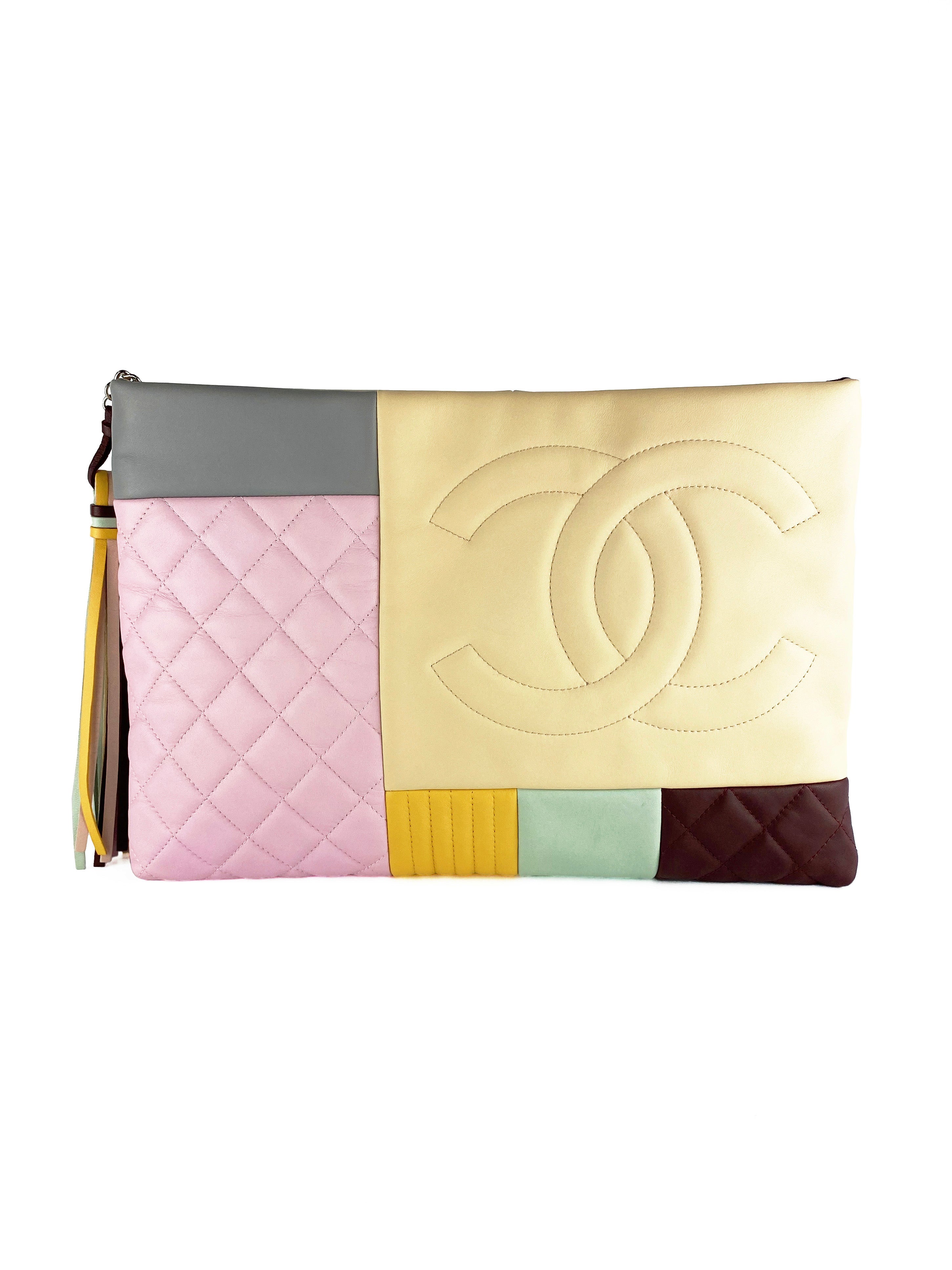 Chanel Multicolor Quilted Patchwork Leather Pouch - Luxury Cosmetic Bag for Women, Perfect for Travel & Everyday Use