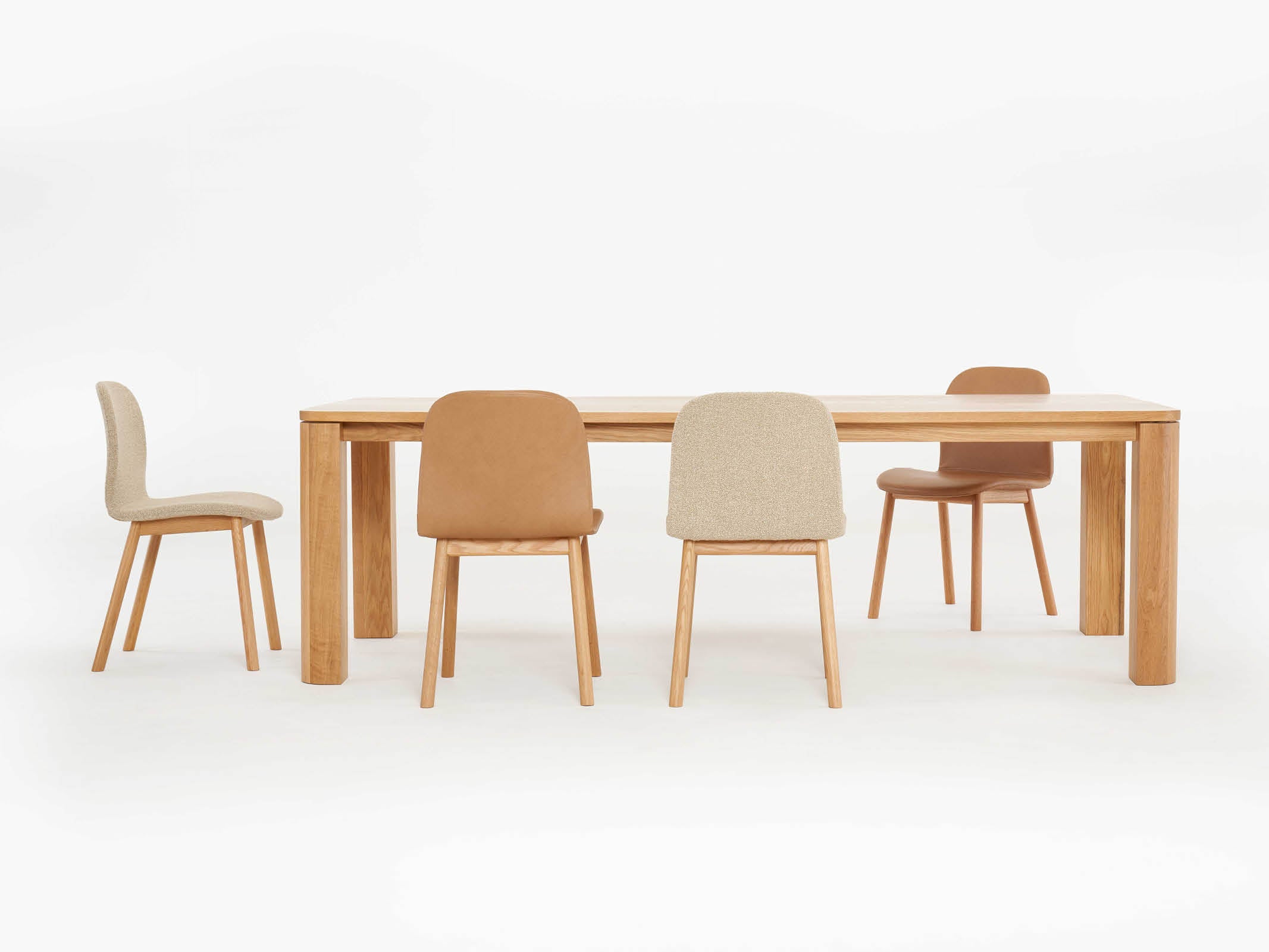 Modern Oli Dining Table - Solid Wood Kitchen Table for 6 - Perfect for Family Dinners & Entertaining Guests