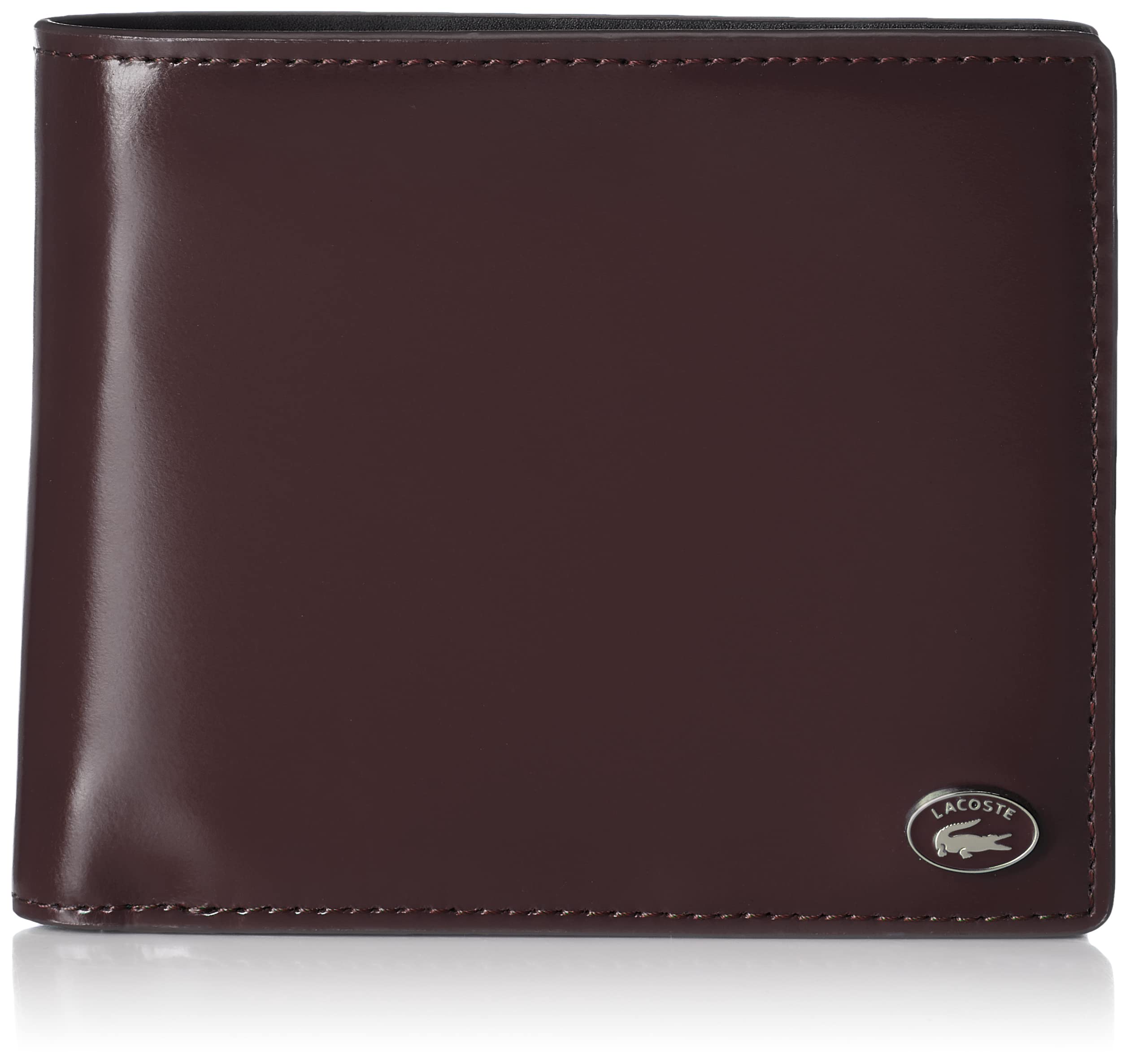 Lacoste Genuine Leather Minimalist Short Wallet for Men - Slim RFID Blocking Bifold Front Pocket Wallet for Everyday Use & Travel