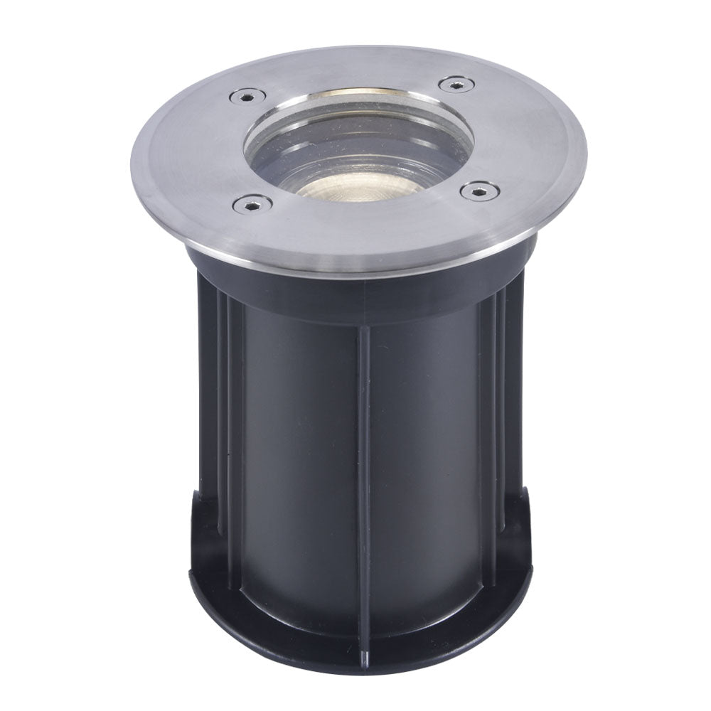 12V LED In-Ground Landscape Well Light, Round Flat Face Stainless Steel - Perfect for Garden, Pathway, and Outdoor Lighting