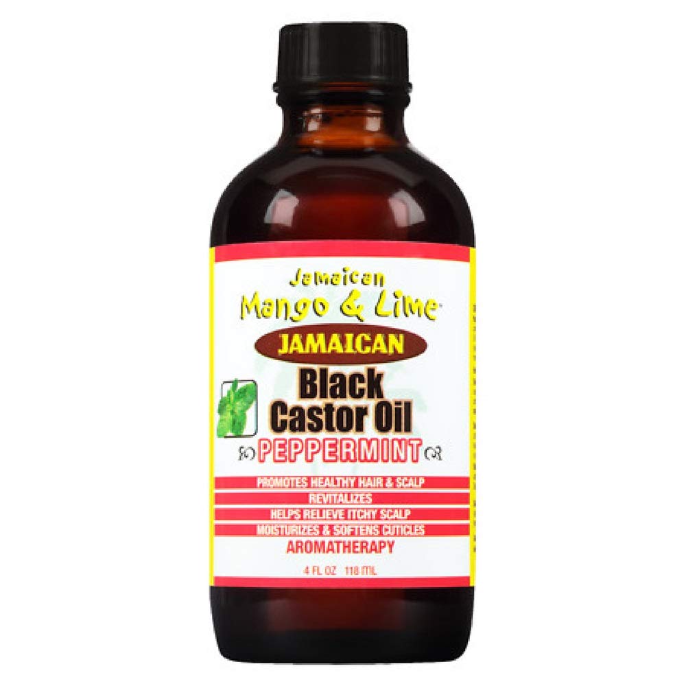 Jamaican Mango & Lime Black Castor Oil with Peppermint - 4 Oz (Pack of 12) for Hair Growth, Scalp Care & Natural Hair Moisturizer - Perfect for Curly, Coily & Damaged Hair Treatments