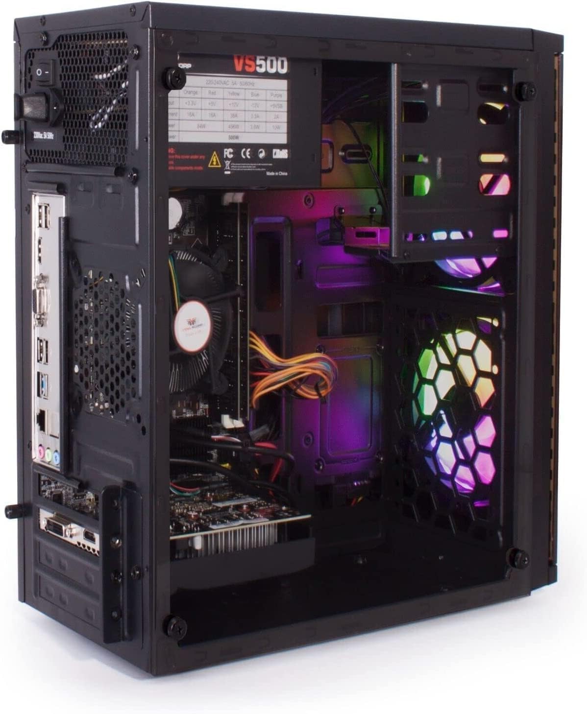 Veno Scorp Gaming PC Desktop Computer - Intel i7-3770 3.9GHz, 16GB RAM, GT 730 2GB GPU, 256GB SSD + 1TB HDD, 500W 80+ PSU, Nova ARGB Case, WiFi, Windows 10 | Perfect for Esports, Streaming & High-Performance Gaming