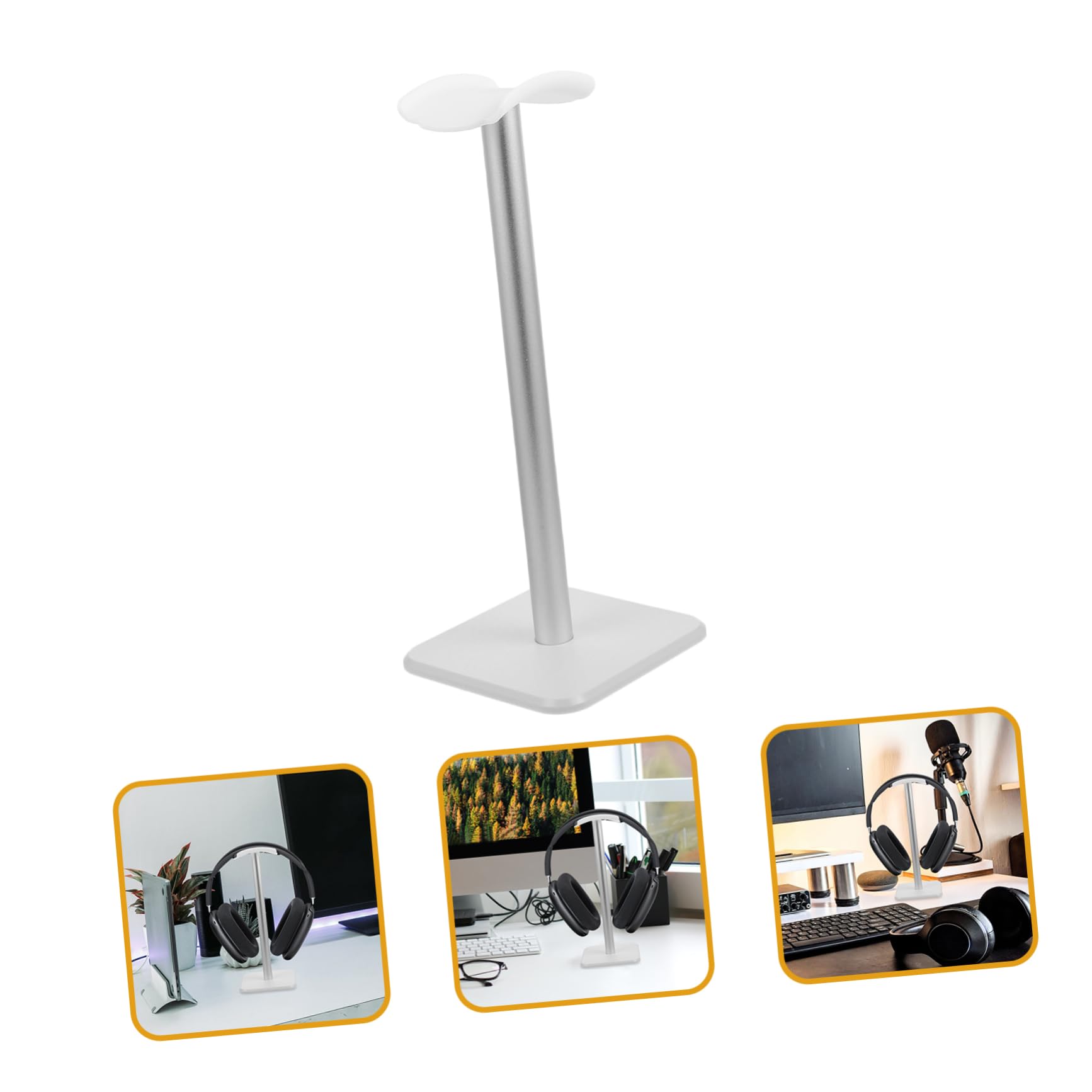 TOPPERFUN Innovative Aluminum Headphone Stand - Space Saving Desk Organizer for Gaming Headsets & Studio Headphones - Perfect for Office, Home & Gaming Setup