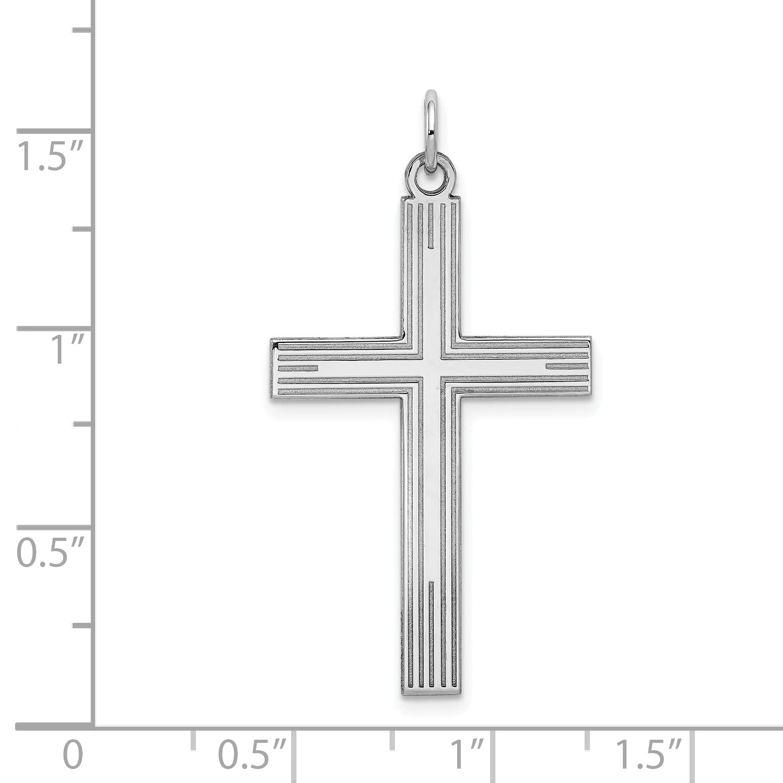 14K White Gold Laser Engraved Cross Pendant for Women - Elegant Religious Jewelry Gift for Baptism, Confirmation & Everyday Wear