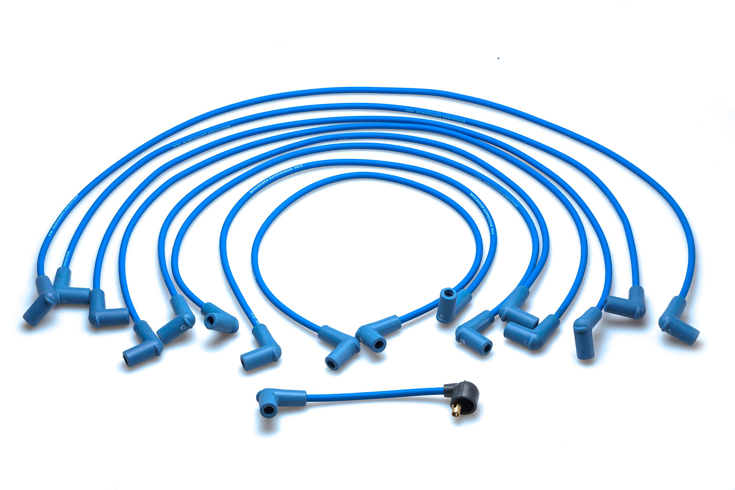 Quicksilver 847701Q7 Blue Wire Spark Plug Wire Kit - High Performance Ignition Wires for Marine & Automotive Engines - Perfect for Boats, Jet Skis, and Classic Cars