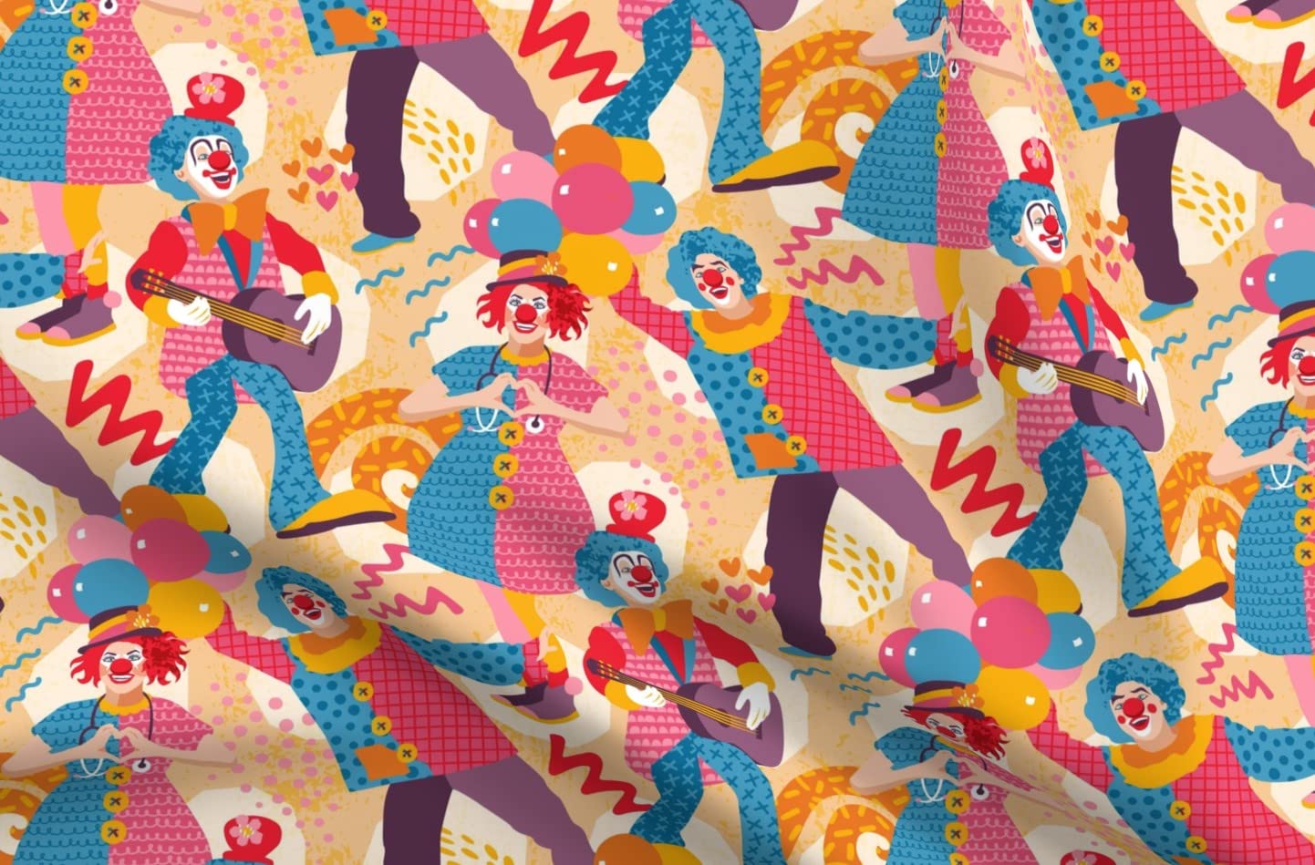 Clown Power Awareness Printed Minky Fabric Fat Quarter - Soft Plush Material for Sewing Baby Blankets & Quilt Backing - Perfect for DIY Crafts, Nursery Decor & Cuddly Blankets
