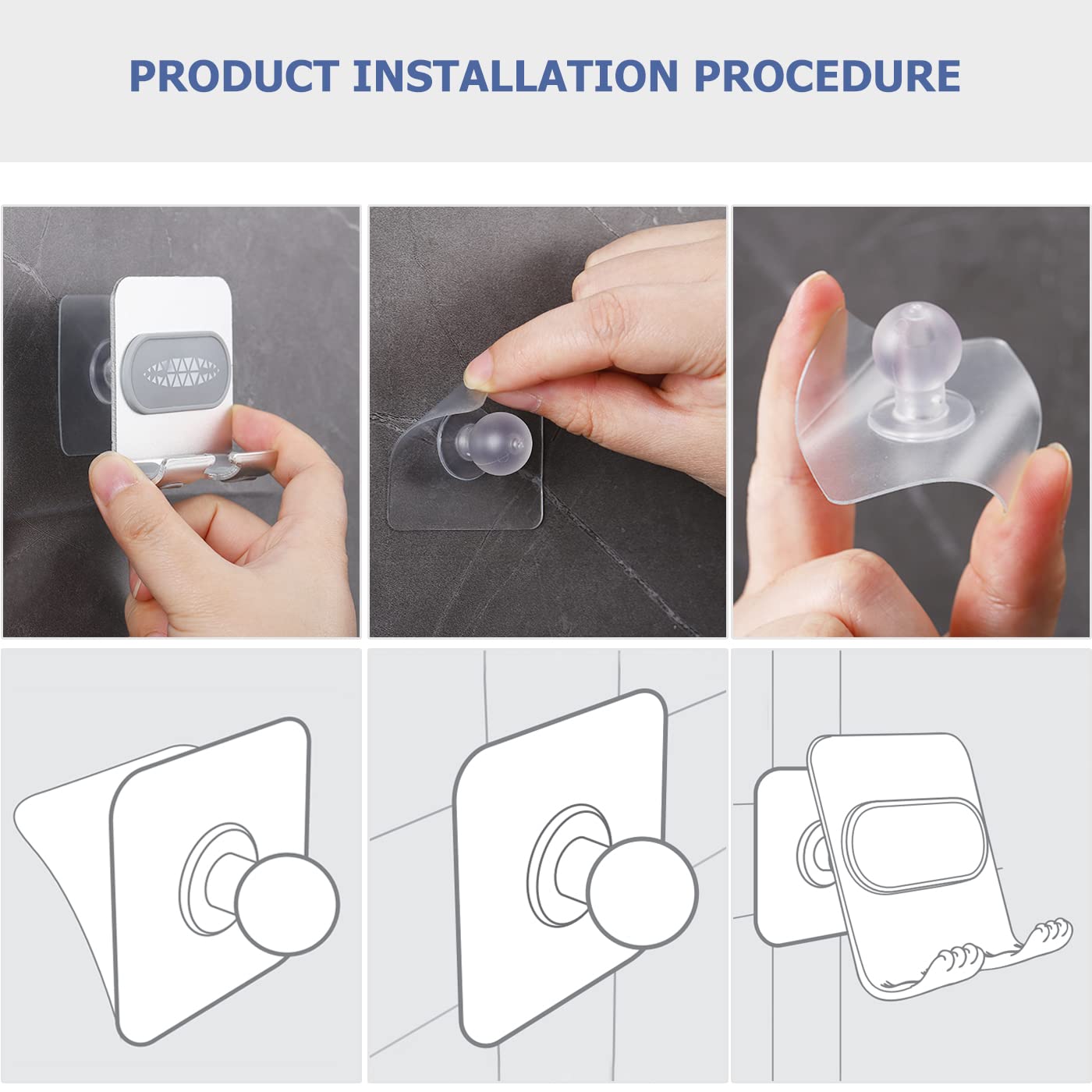 Waterproof Shower Phone Holder with Strong Adhesive - Adjustable Wall Mount Cell Phone Stand for Bathroom, Kitchen, Office - Perfect for Watching Videos, Reading Recipes & Hands-Free Calling (1 Pack)