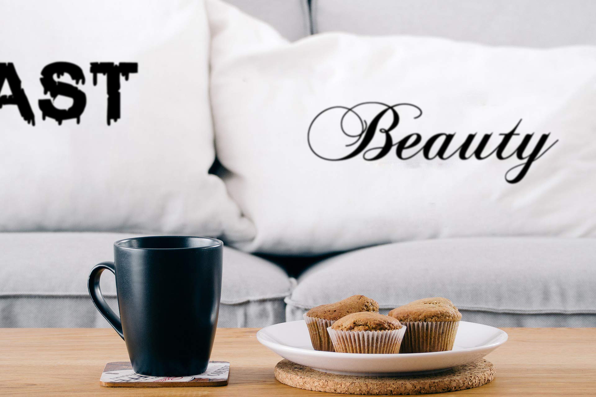 MK Beauty & The Beast Super Soft Pillowcases - Romantic Valentine's Day Gifts for Couples, Cute Home Decor Idea | Perfect for Bedroom, Anniversary Presents & Disney Fans