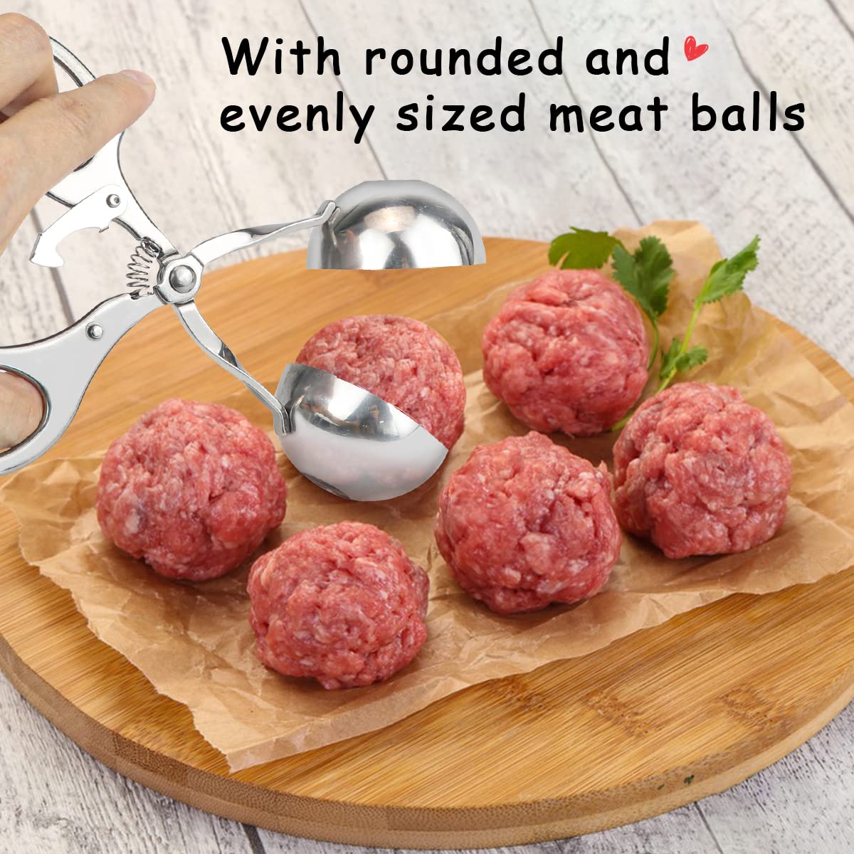 DOERDO Stainless Steel Meatball Maker Tool - 4.5CM Meat Baller for Perfect Meatballs, Ice Cream Scoop & Fruit Disher - Durable Kitchen Utensil for Cooking, Baking & Meal Prep