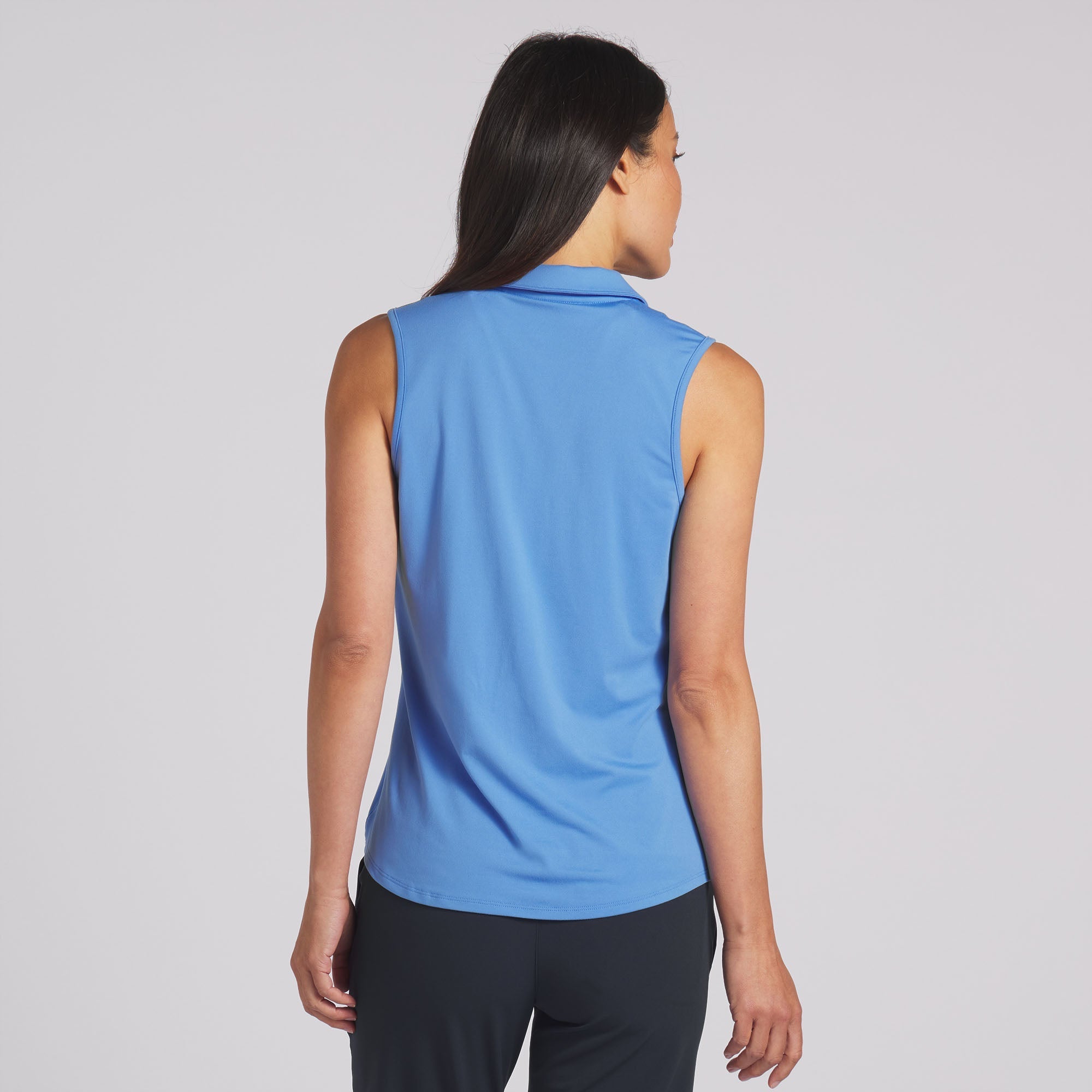 Women's CLOUDSPUN Piped Sleeveless Golf Polo Shirt - Breathable Moisture-Wicking Performance Top for Golf, Tennis & Outdoor Activities