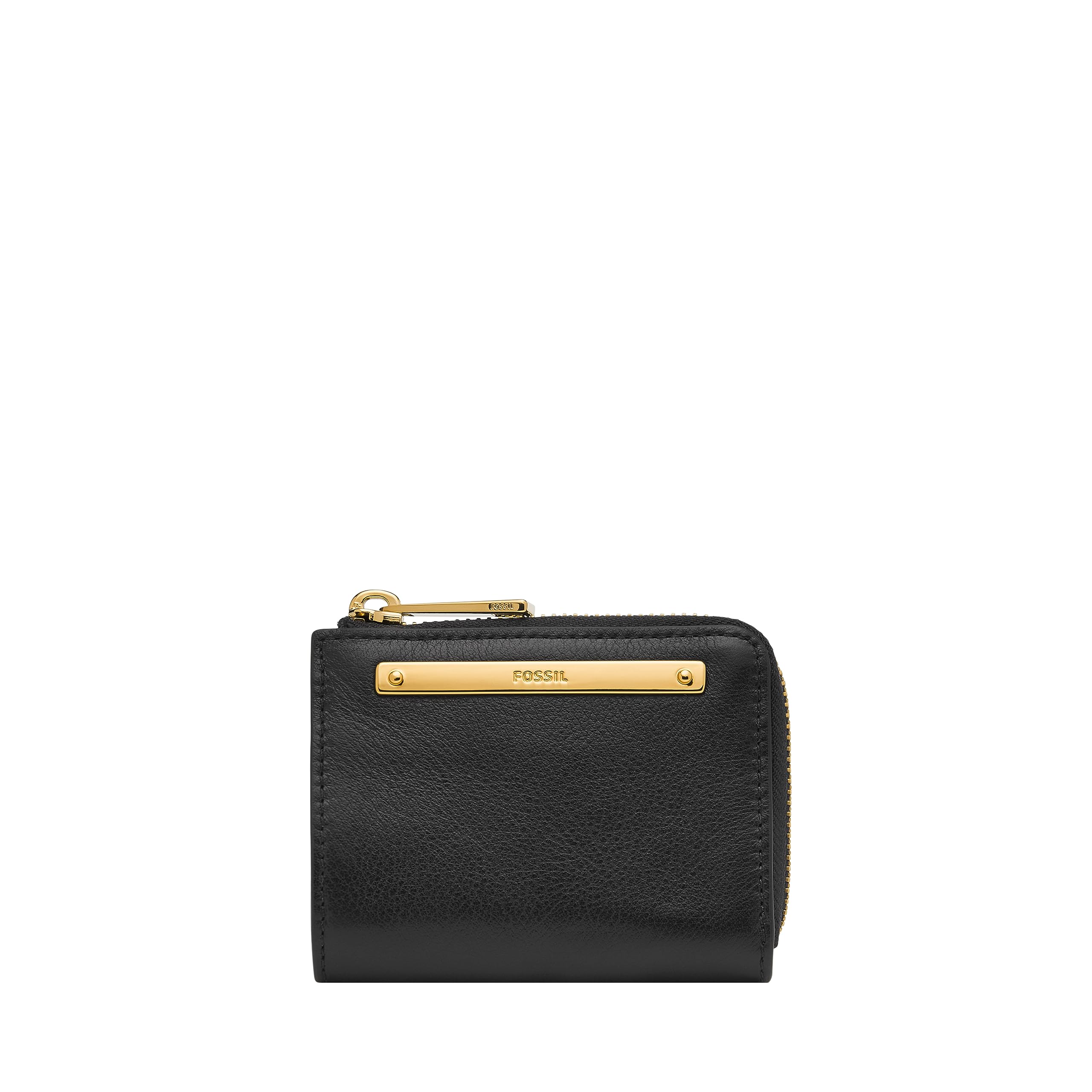 Fossil Women's Liza Leather Zip Wallet - Slim RFID Blocking Bifold with Multiple Card Slots & ID Window (Black, Model SL6406G001) | Perfect for Everyday Use, Travel & Gift Giving
