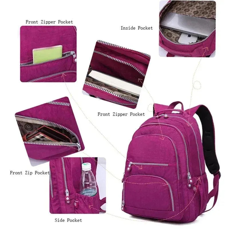 Stylish Nylon Backpack for Teens - Durable School Backpack with Multiple Pockets | Perfect for High School, College, Travel & Daily Use