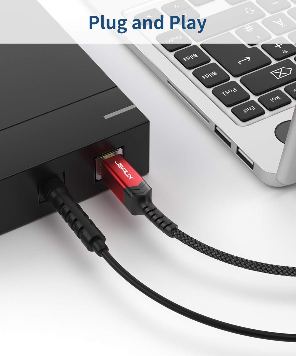 JSAUX 6.6FT USB 2.0 & 3.0 Printer Cable A Male to B Male - Compatible with HP, Epson Printers, Docking Stations, External Hard Drives, Scanners - Perfect for Home Office, Business Printing & Device Connectivity