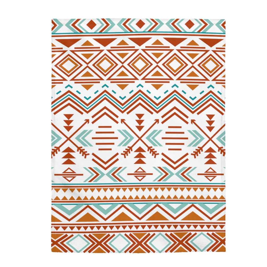Aztec Southwest Velvet Plush Throw Blanket - Ultra Soft Velveteen Blanket for Couch, Bed & Sofa - Southwestern Style Decorative Throw - Perfect Gift for Home, Christmas & Cozy Nights