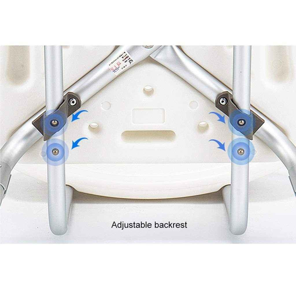 DWW Shower and Bath Chair with Removable Back & Arms - Widened Safety Seat - Adjustable Height Bathtub Bench for Elderly & Disabled - Non-Slip Medical Bath Seat for Safe Showering & Bathing at Home
