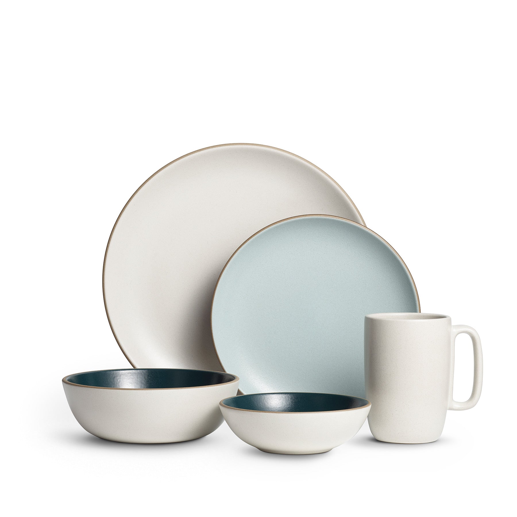 Issaquah 5-Piece Dinnerware Set - Elegant Porcelain Tableware for Everyday Dining & Entertaining | Microwave & Dishwasher Safe