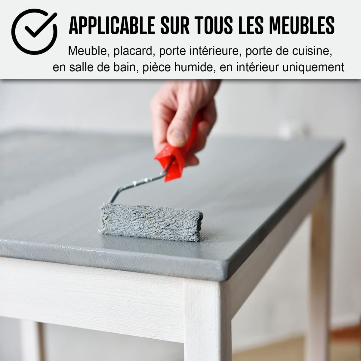 ARCAPOXY MUEBLE Furniture Paint for Kitchen Cabinets, Countertops & Bathroom - 1 kg (Covers up to 12 m² in 2 Coats) - Tele Gray 4 - RAL 7047 by ARCANE INDUSTRIES - Perfect for DIY Home Renovation & Furniture Restoration Projects
