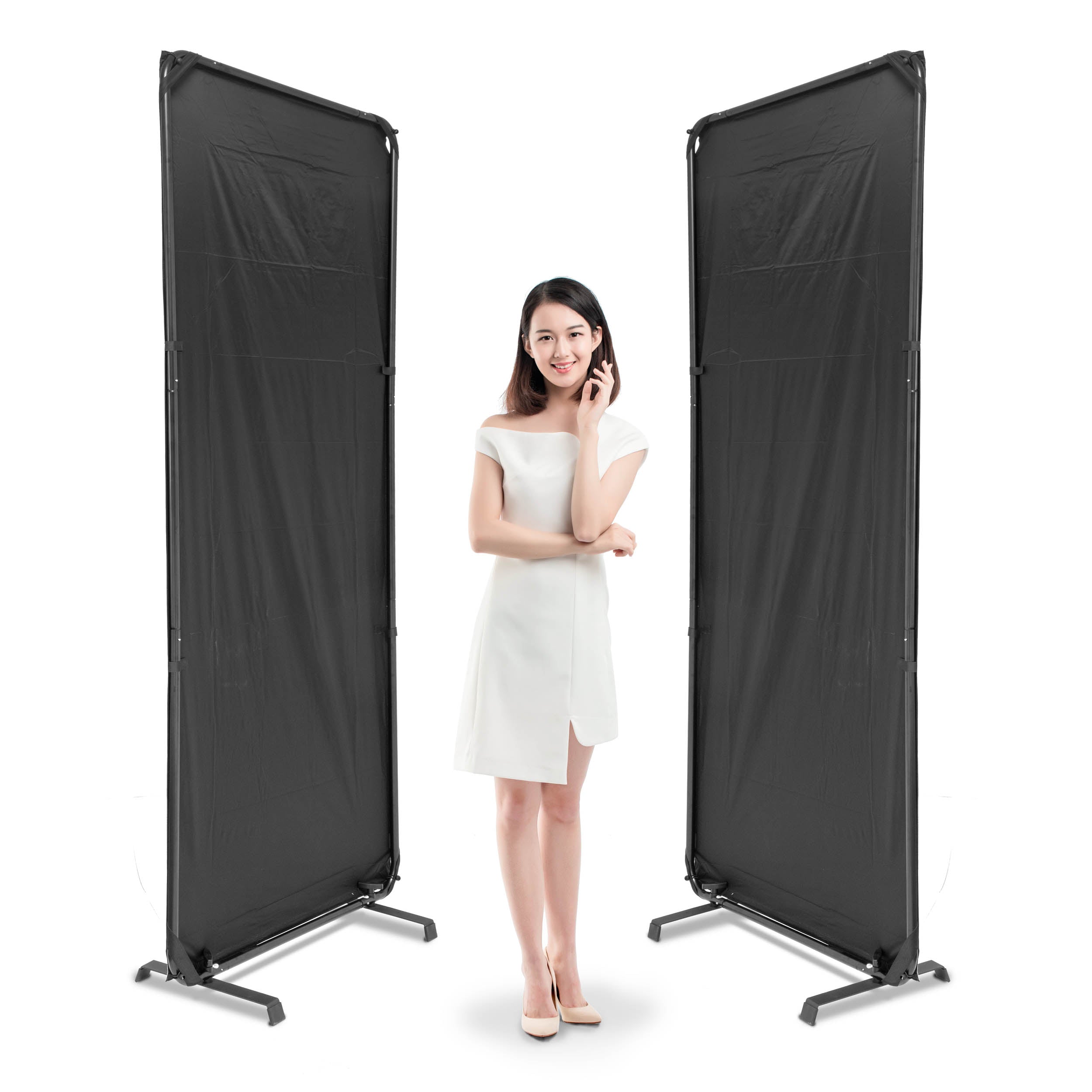 1x2.4m Free Standing Photography Reflector Panels - Reversible Black/White Fabric for Studio Lighting, Portrait Photography & Video Shooting - Professional Light Reflector for Indoor/Outdoor Use