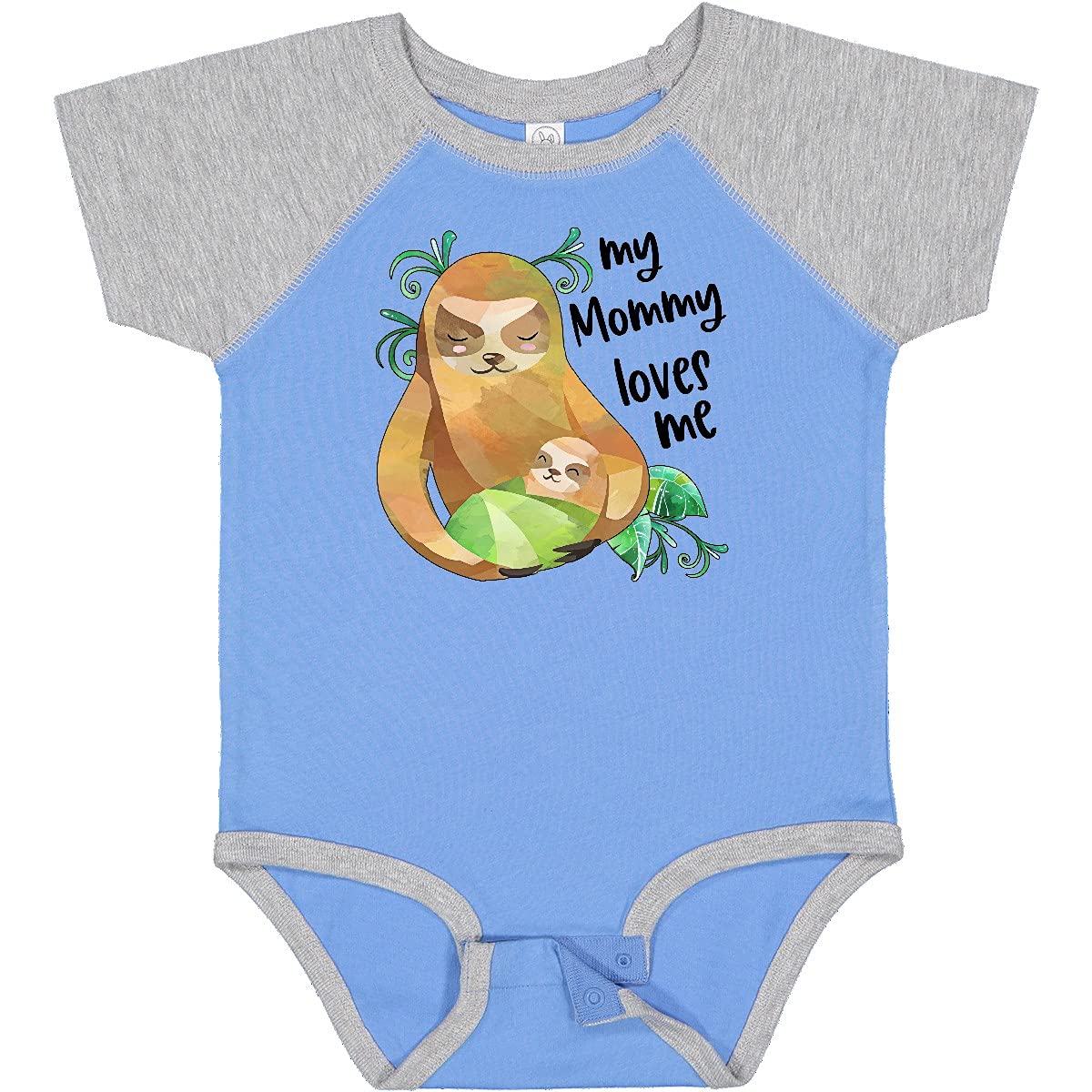 Inktastic My Mommy Loves Me Cute Sloth and Baby Bodysuit - Soft Cotton Infant Onesie for Newborns & Toddlers - Perfect for Family Photos, Playdates & Everyday Wear
