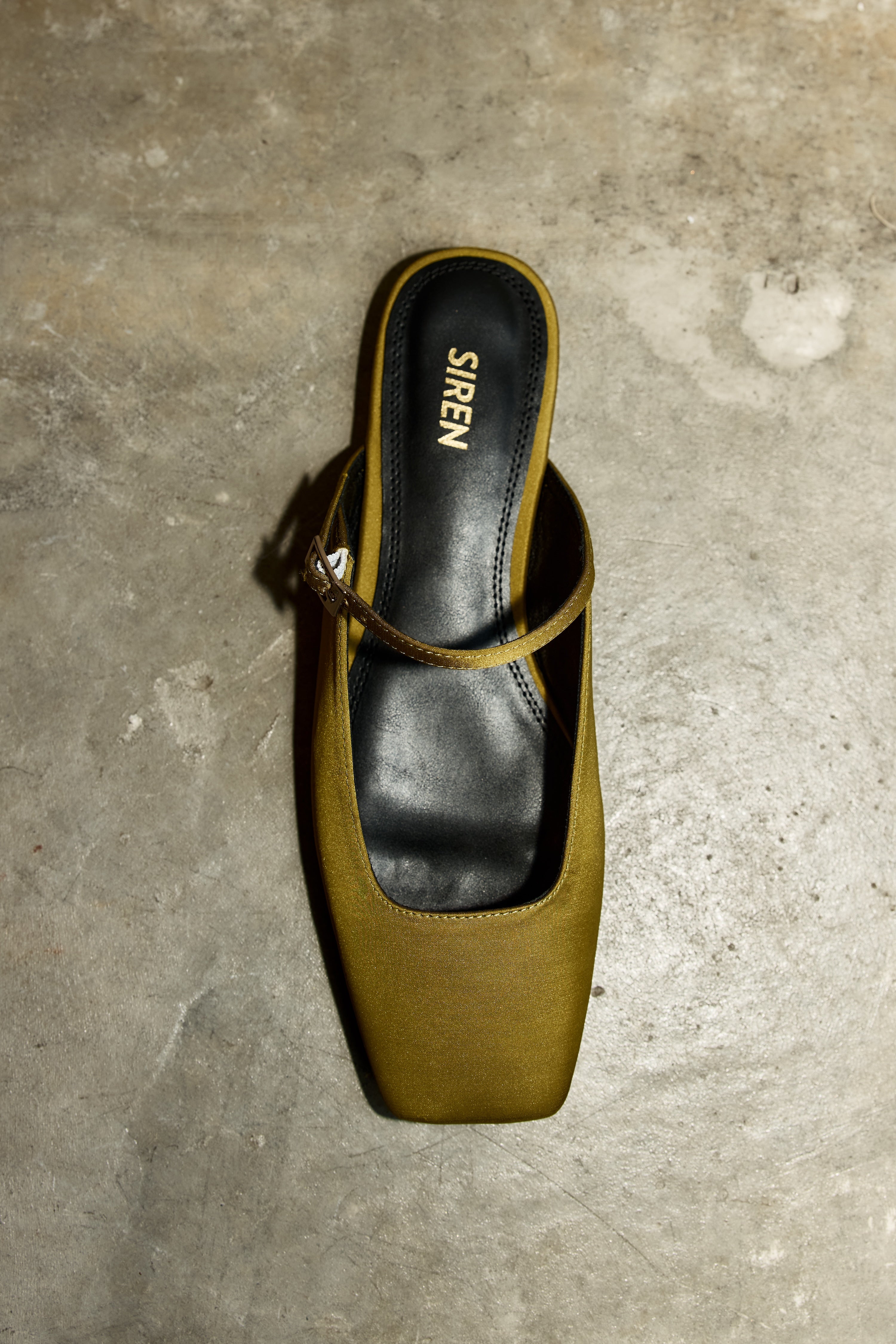 Xanthe Mary Jane Mules - Green Satin Shoes for Women | Comfortable Slip-On Loafers | Perfect for Office, Casual Wear & Special Occasions