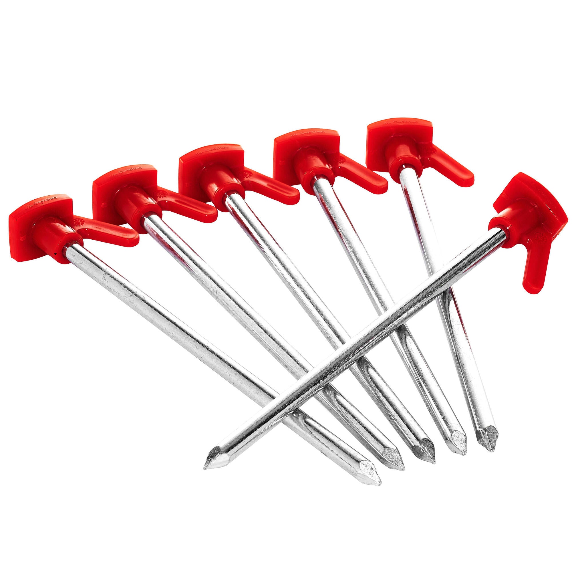 Quechua Hard Ground Tent Pegs 6 Pack - Heavy Duty Camping Stakes for Rocky Terrain - Perfect for Backpacking, Hiking & Outdoor Adventures