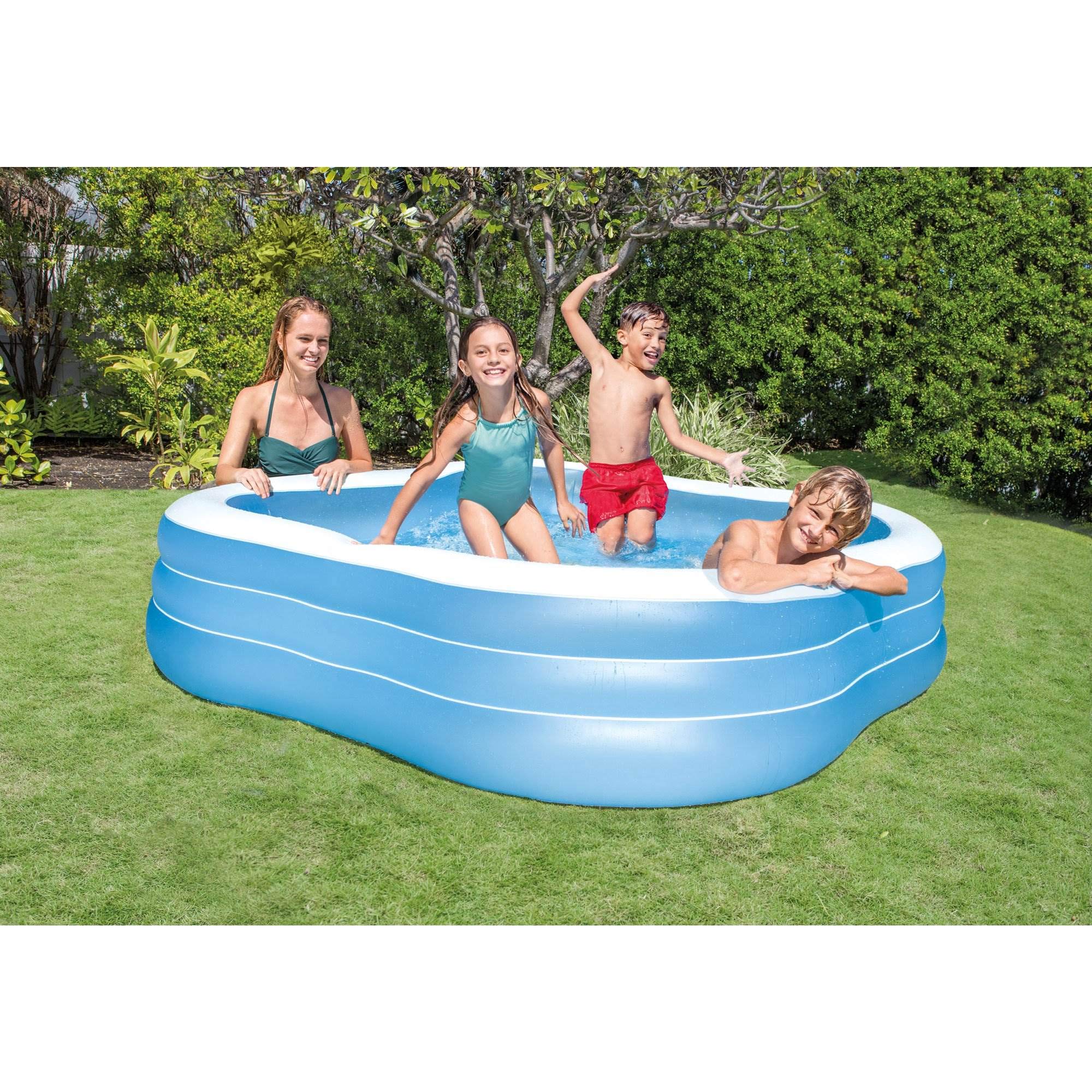 Intex 7.5ft x 7.5ft x 22in Inflatable Above Ground Swimming Pool Set (2 Pack) - Perfect for Backyard Fun, Kids Play, and Summer Cooling Off