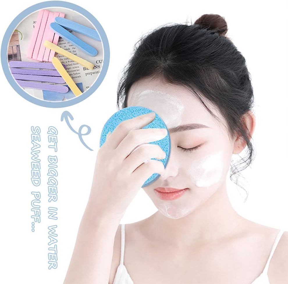 12-Pack Professional Compressed Facial Sponges for Makeup Removal & Deep Cleansing - Round Exfoliating Sponge Pads for Estheticians, Spa, Face Washing & Mask Application - Perfect for Daily Skincare & Salon Treatments