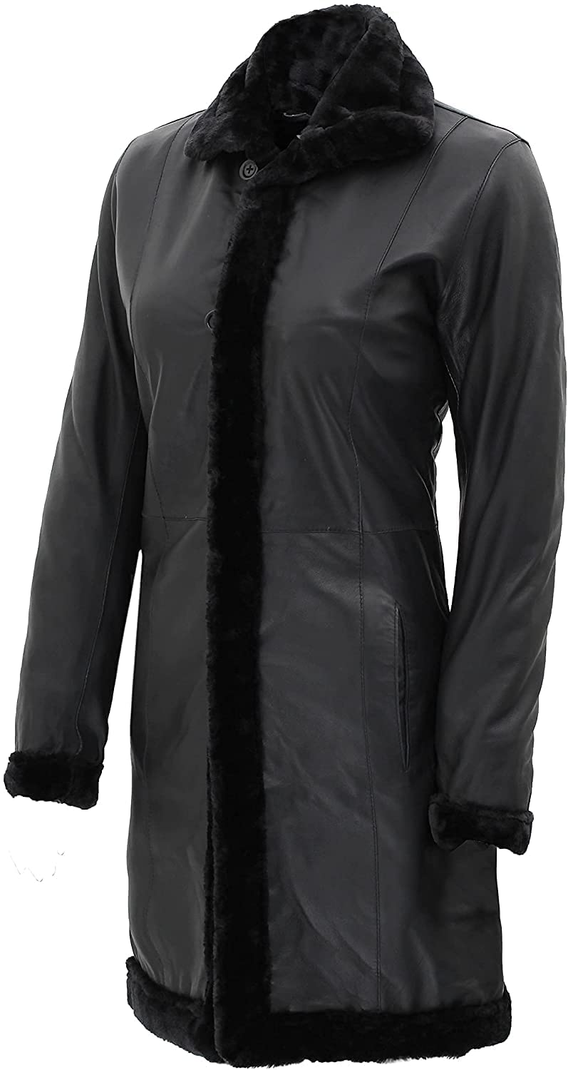 Blingsoul Women's Real Lambskin Hooded Leather Jacket - Winter Coats for Women | Warm & Stylish Outerwear for Cold Weather, Casual Outings & Fashion Streetwear