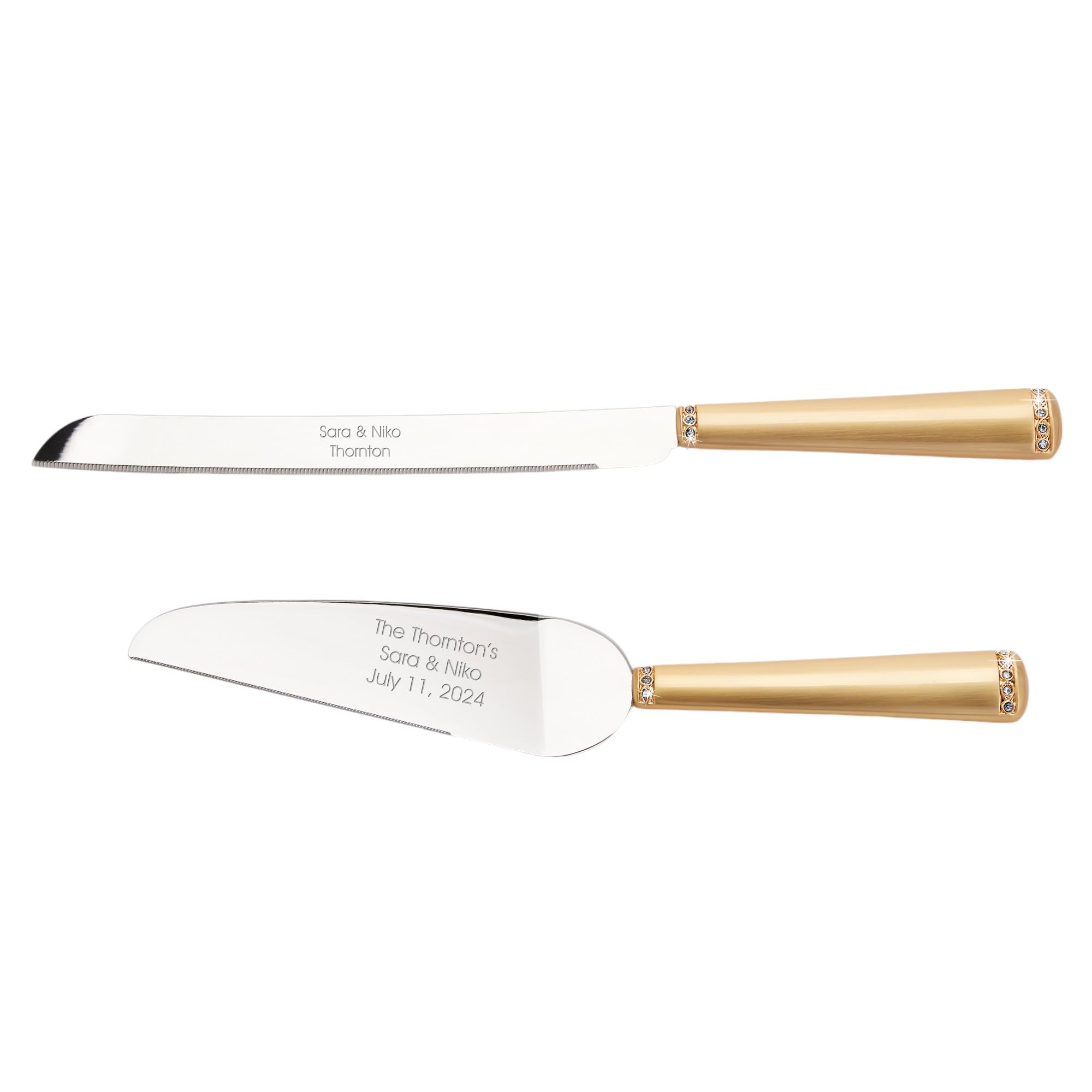 Personalized Princess Gold Tone Cake Server Set - Free Customization | Elegant Wedding, Birthday & Anniversary Gift for Women | Perfect for Special Occasions & Cake Cutting Ceremonies
